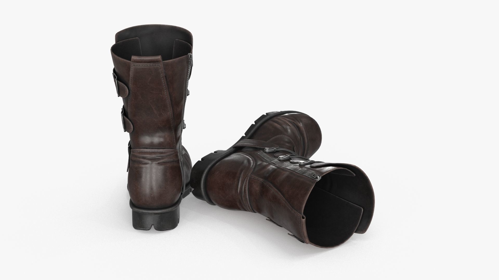 Leather Boots Low-poly 3D model_12