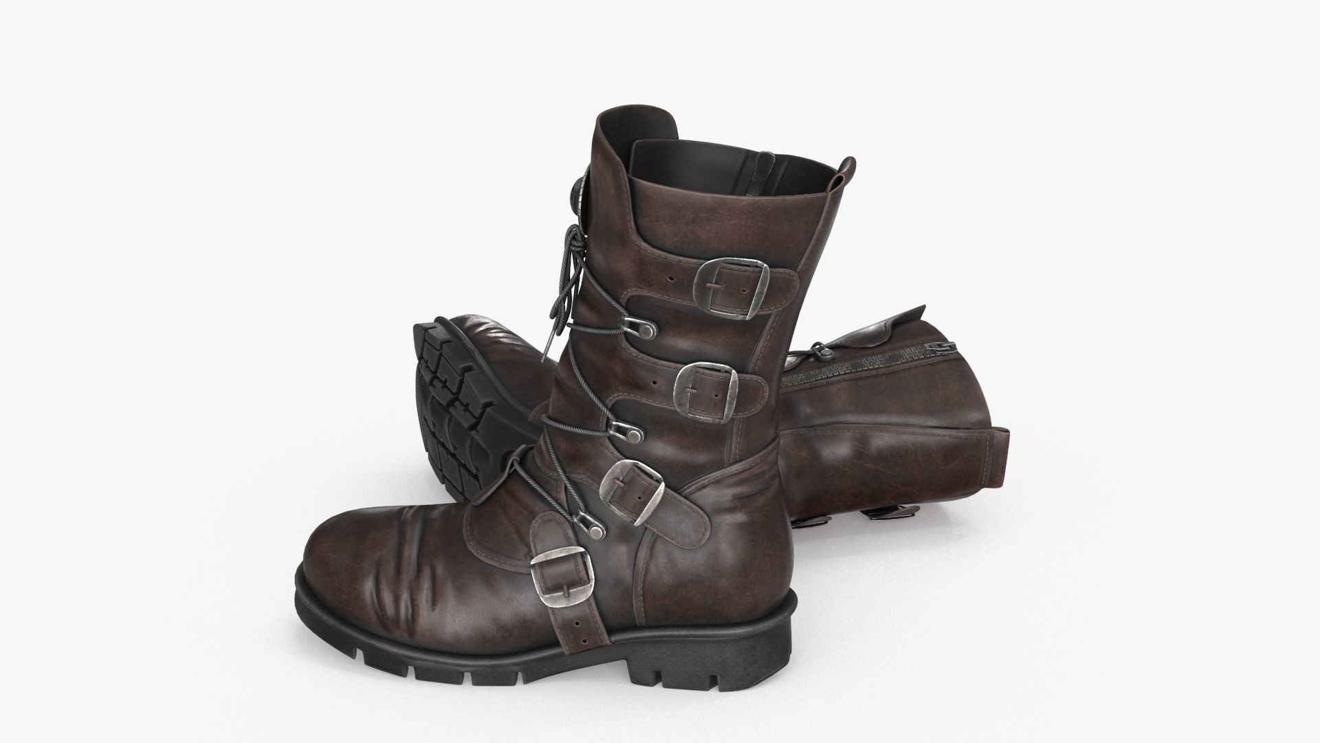 Leather Boots Low-poly 3D model_14