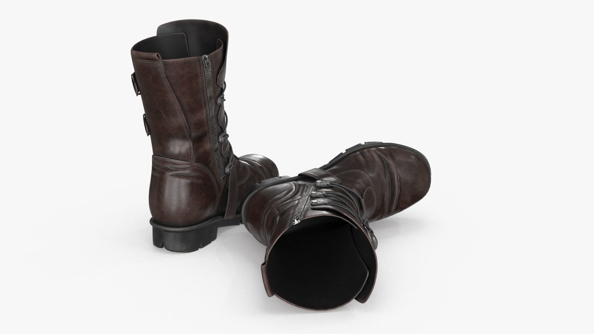 Leather Boots Low-poly 3D model_11