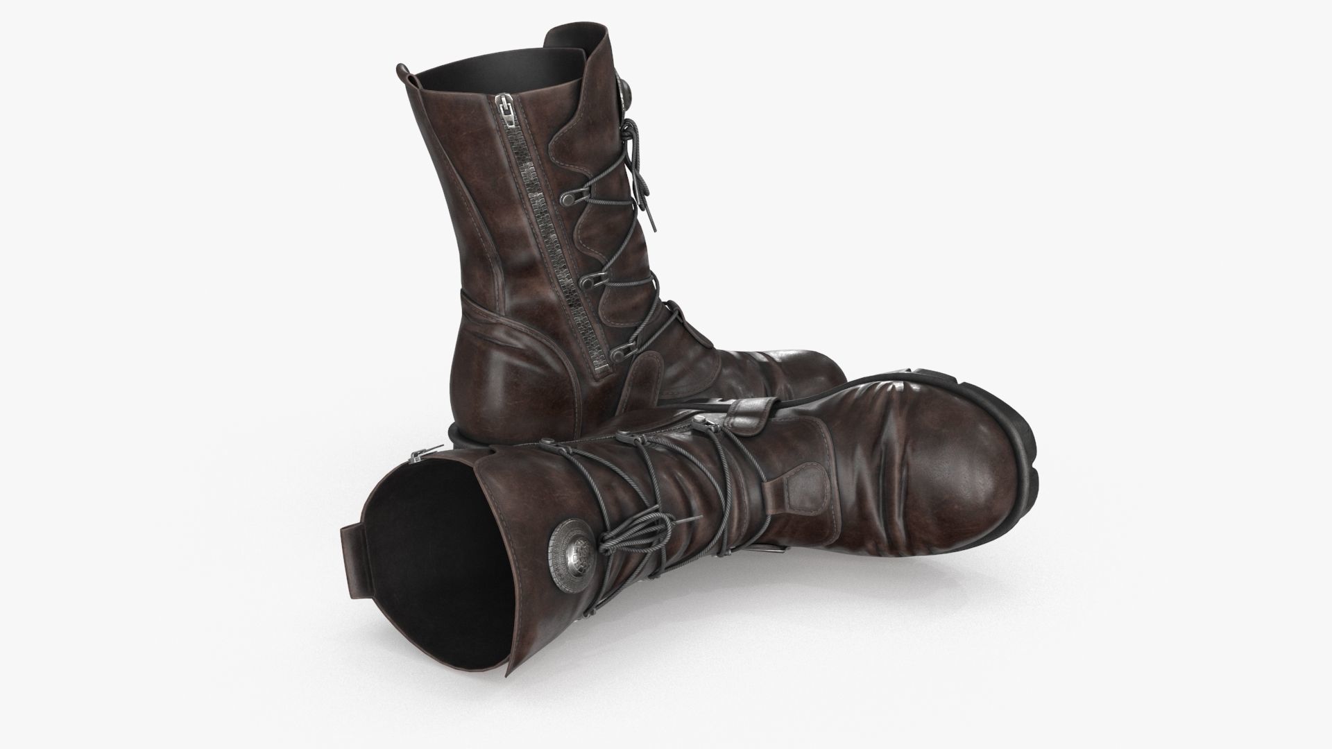 Leather Boots Low-poly 3D model_10