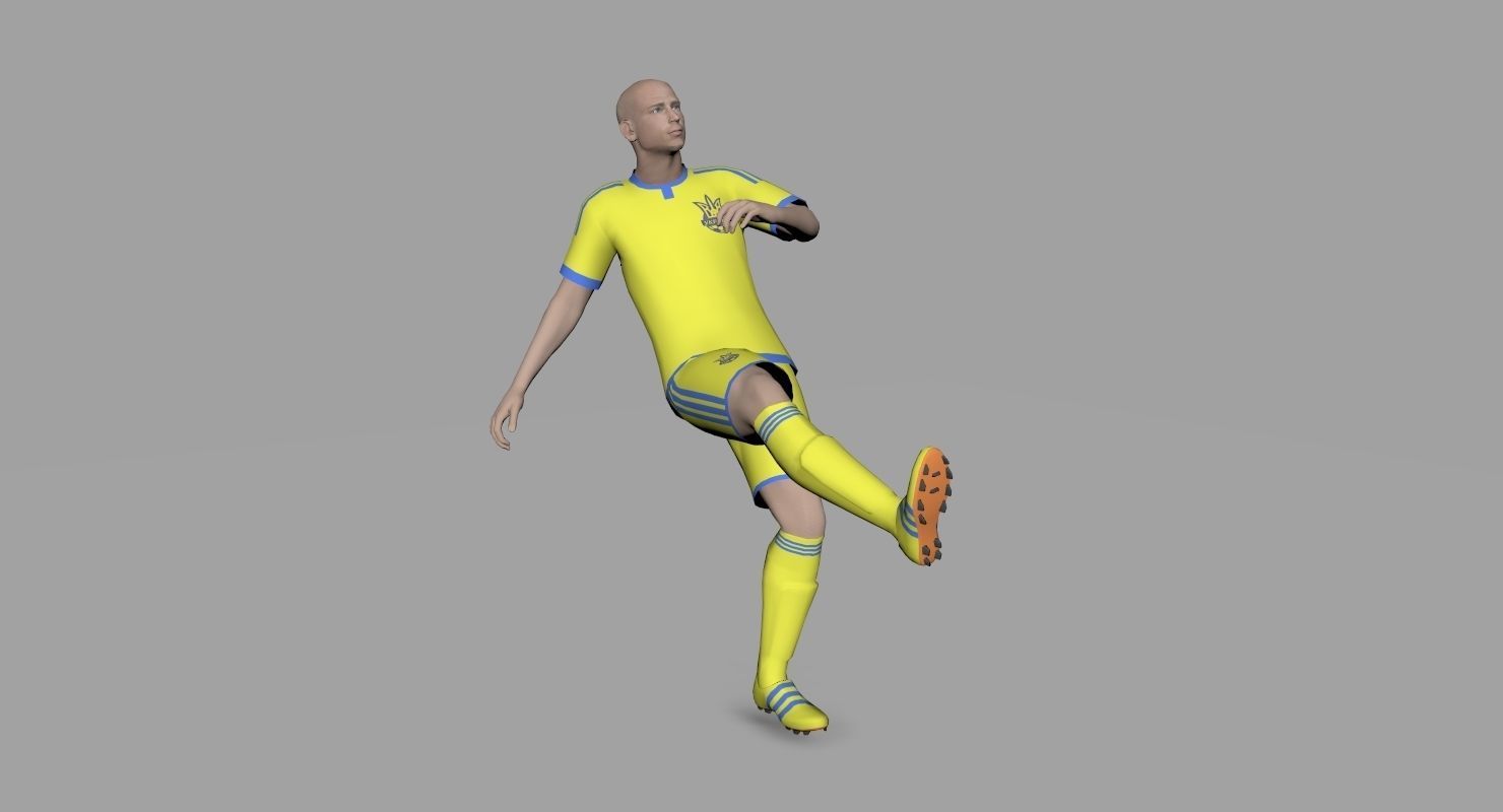 Soccer Player Animated  Low-poly 3D model_9