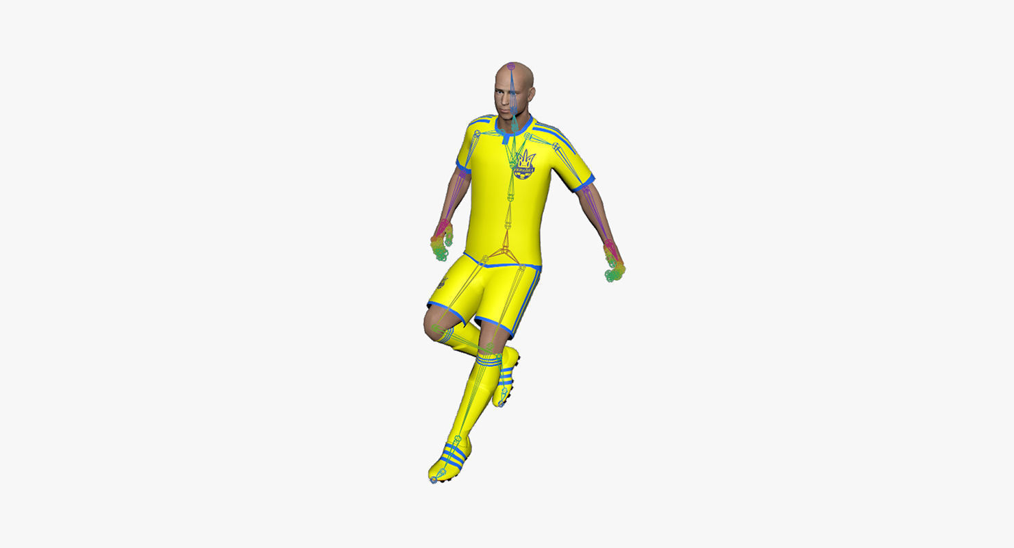 Soccer Player Animated  Low-poly 3D model_6