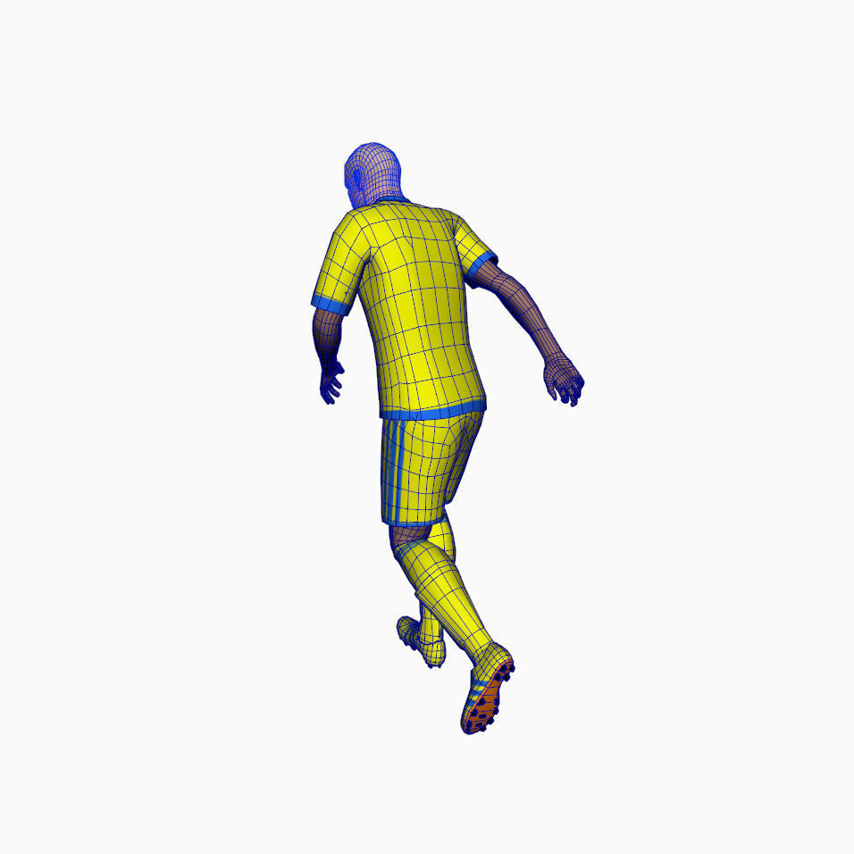 Soccer Player Animated  Low-poly 3D model_2