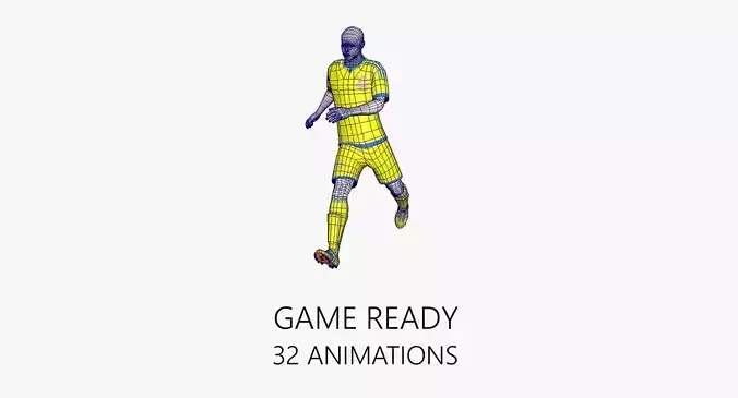 Soccer Player Animated  Low-poly 3D model