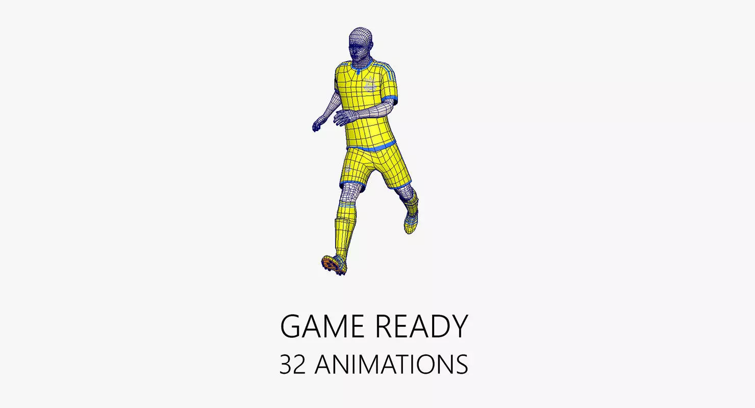 Soccer Player Animated  Low-poly 3D model_0