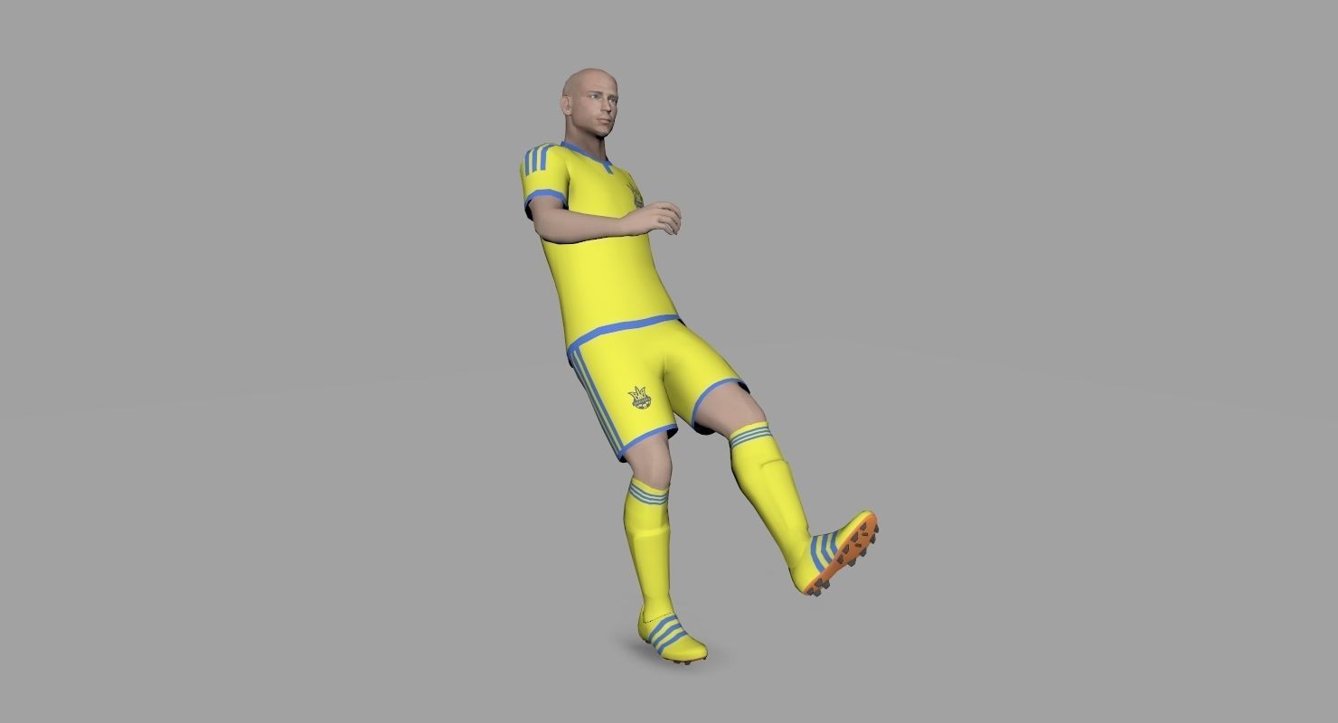 Soccer Player Animated  Low-poly 3D model_8