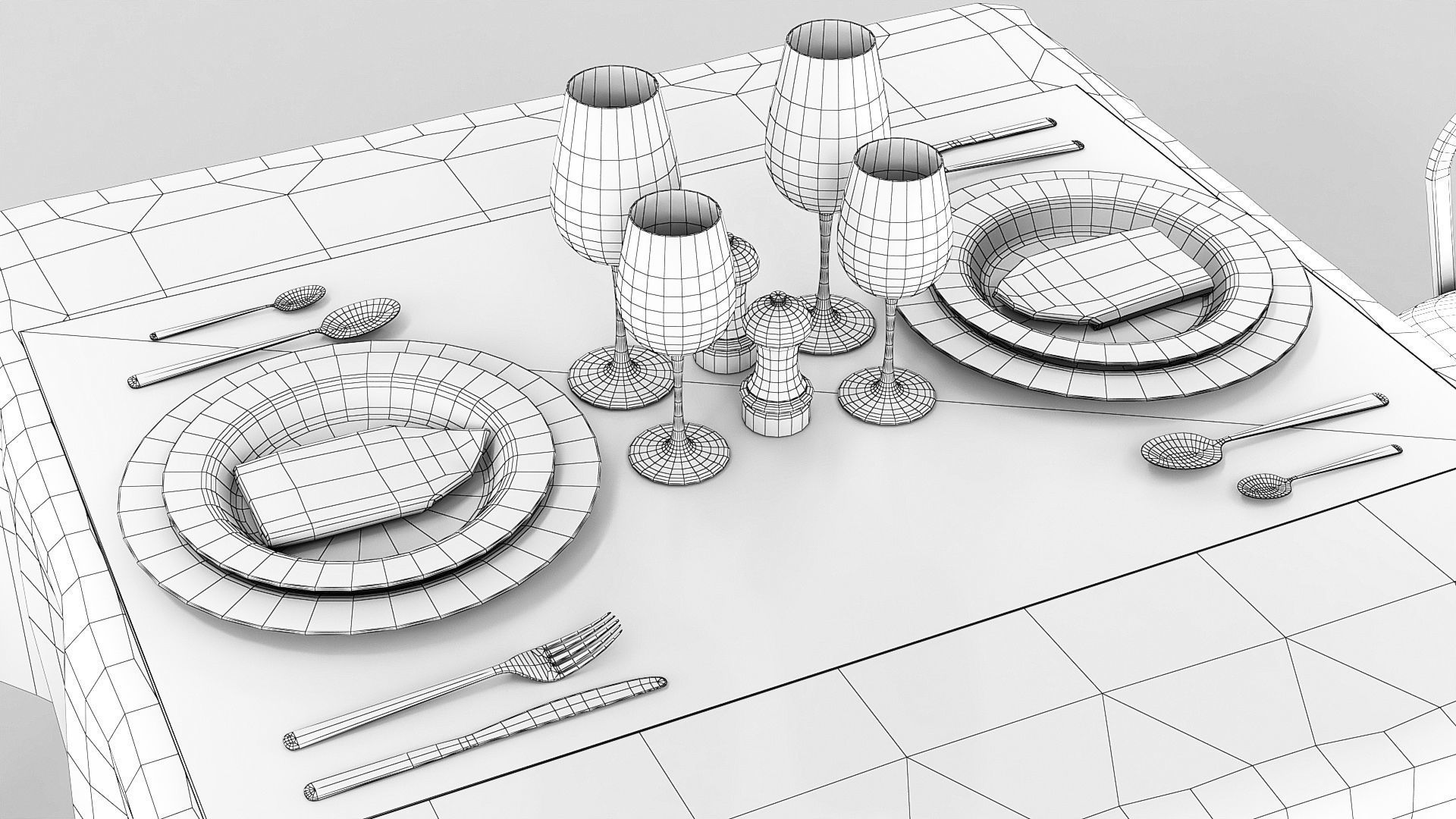Modular Low poly restaurant Low-poly 3D model_18