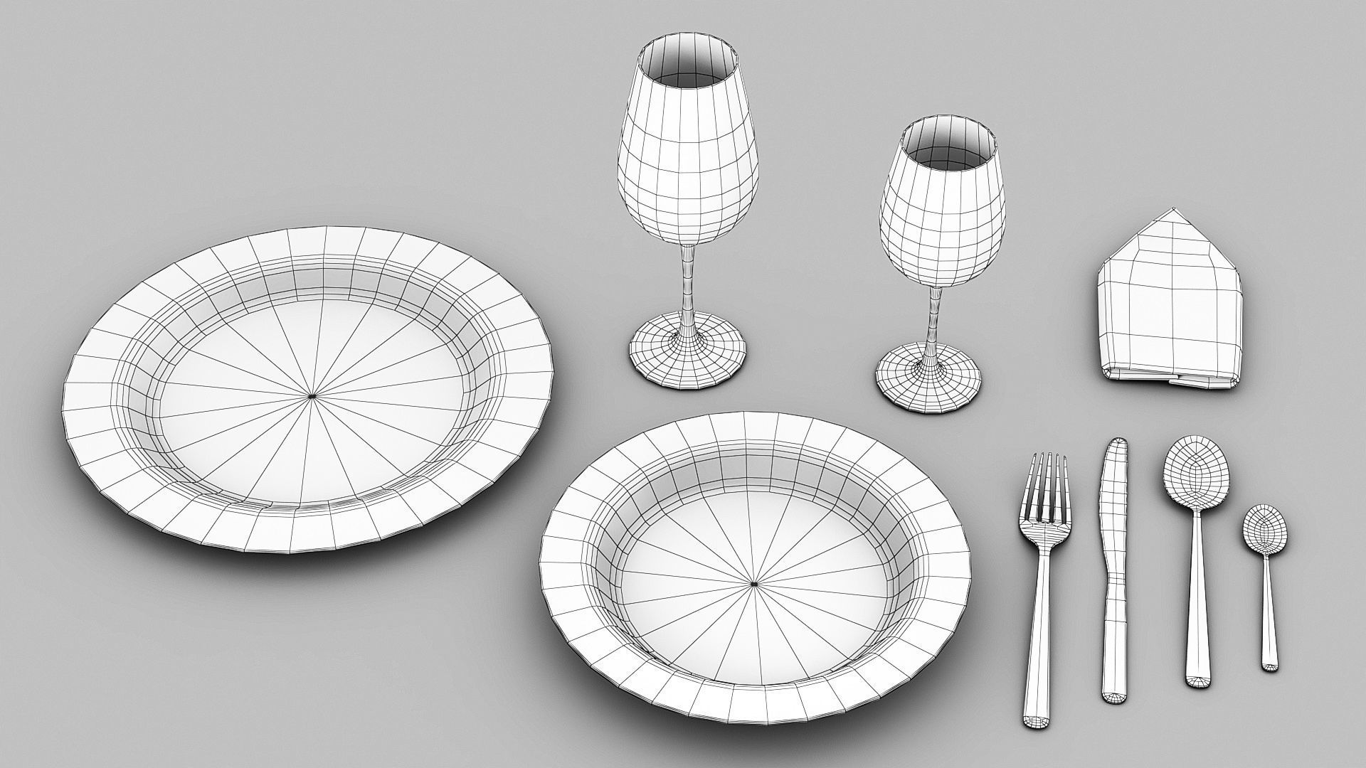 Modular Low poly restaurant Low-poly 3D model_20