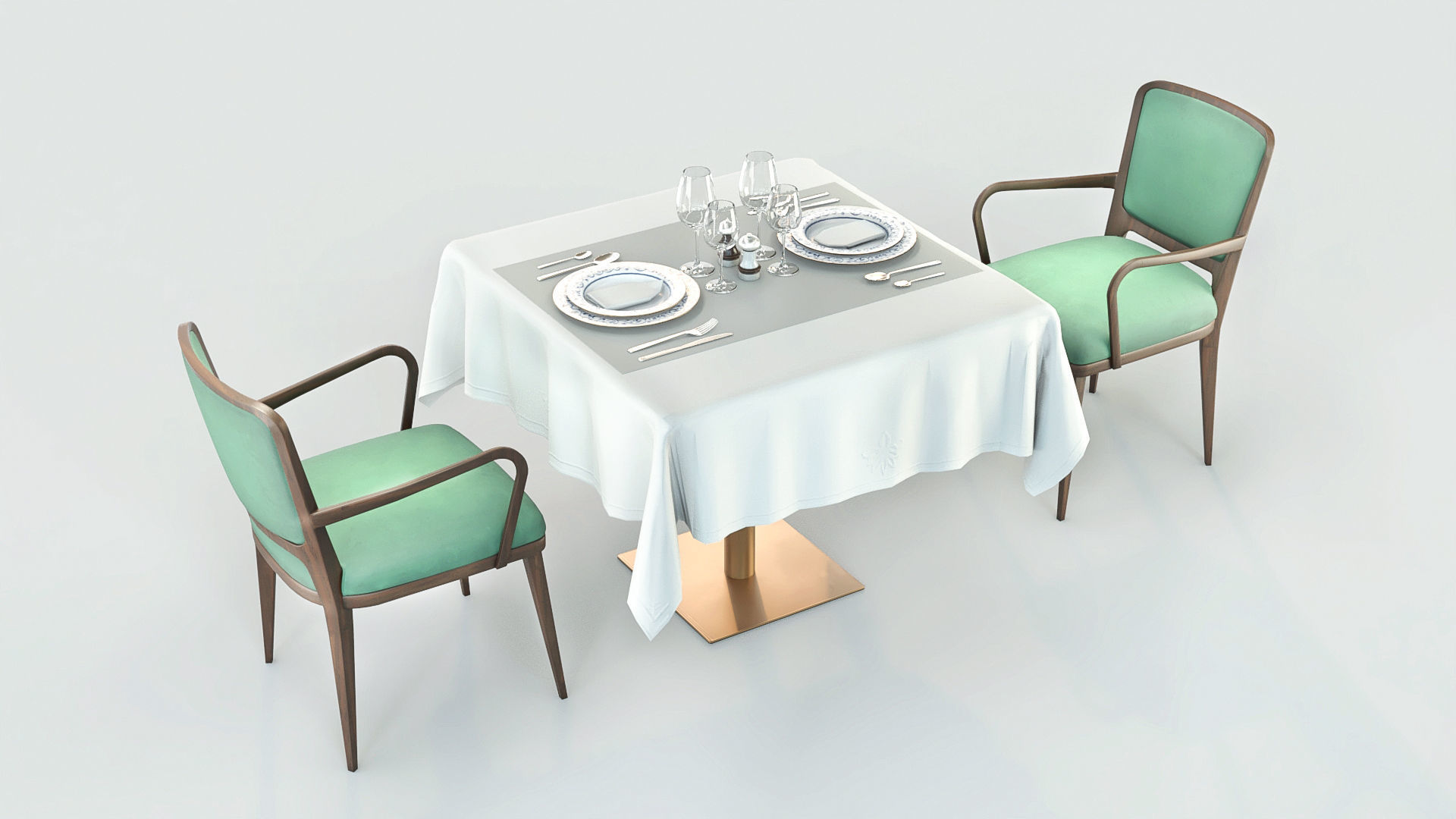Modular Low poly restaurant Low-poly 3D model_15