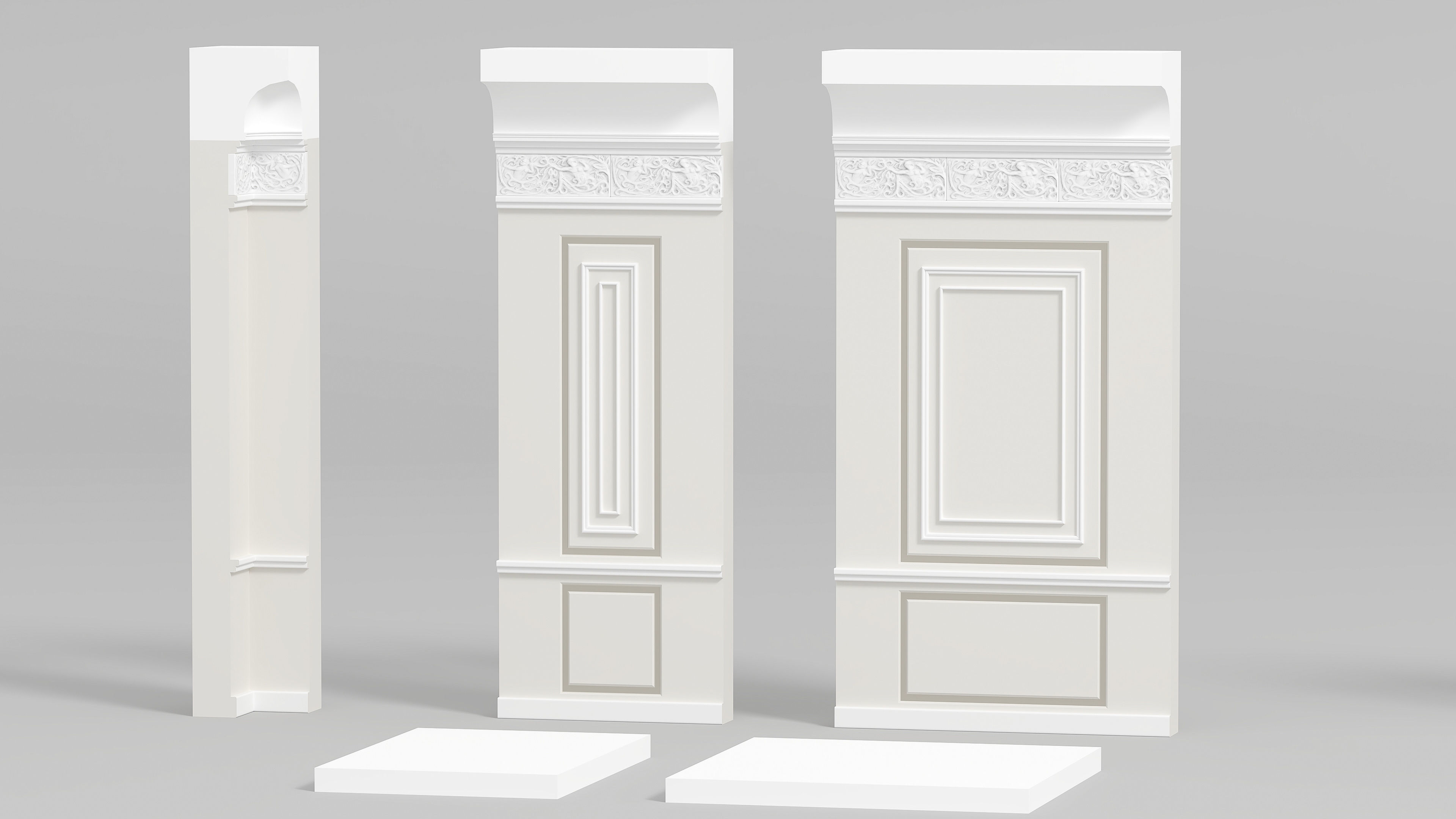 Modular Low poly restaurant Low-poly 3D model_9