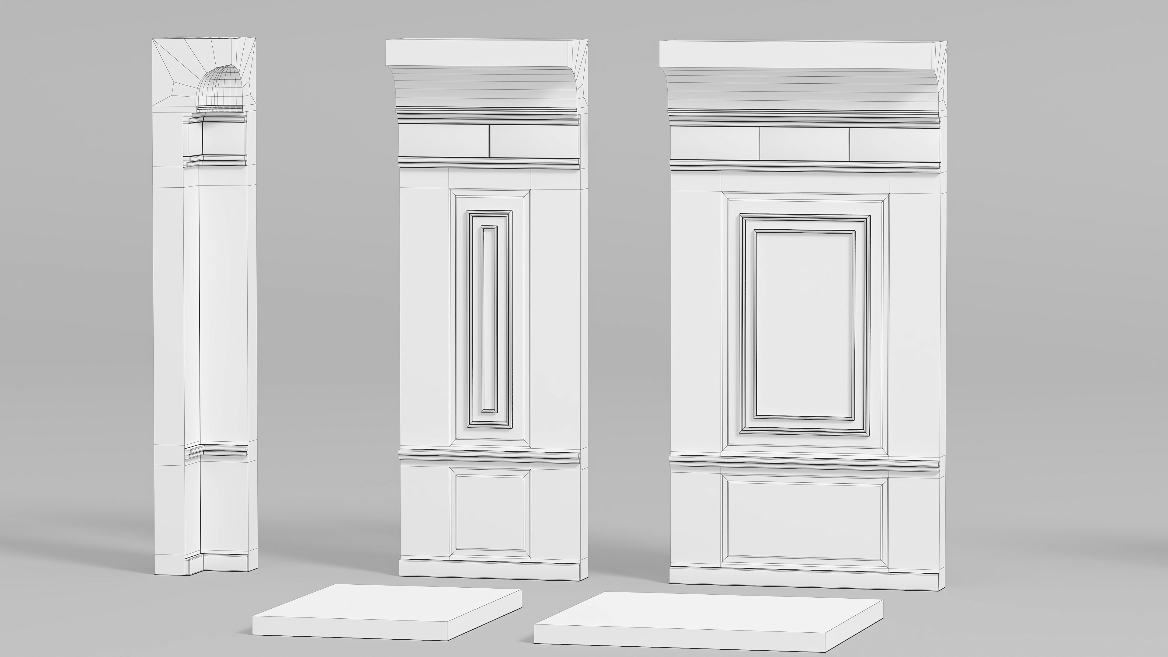 Modular Low poly restaurant Low-poly 3D model_10