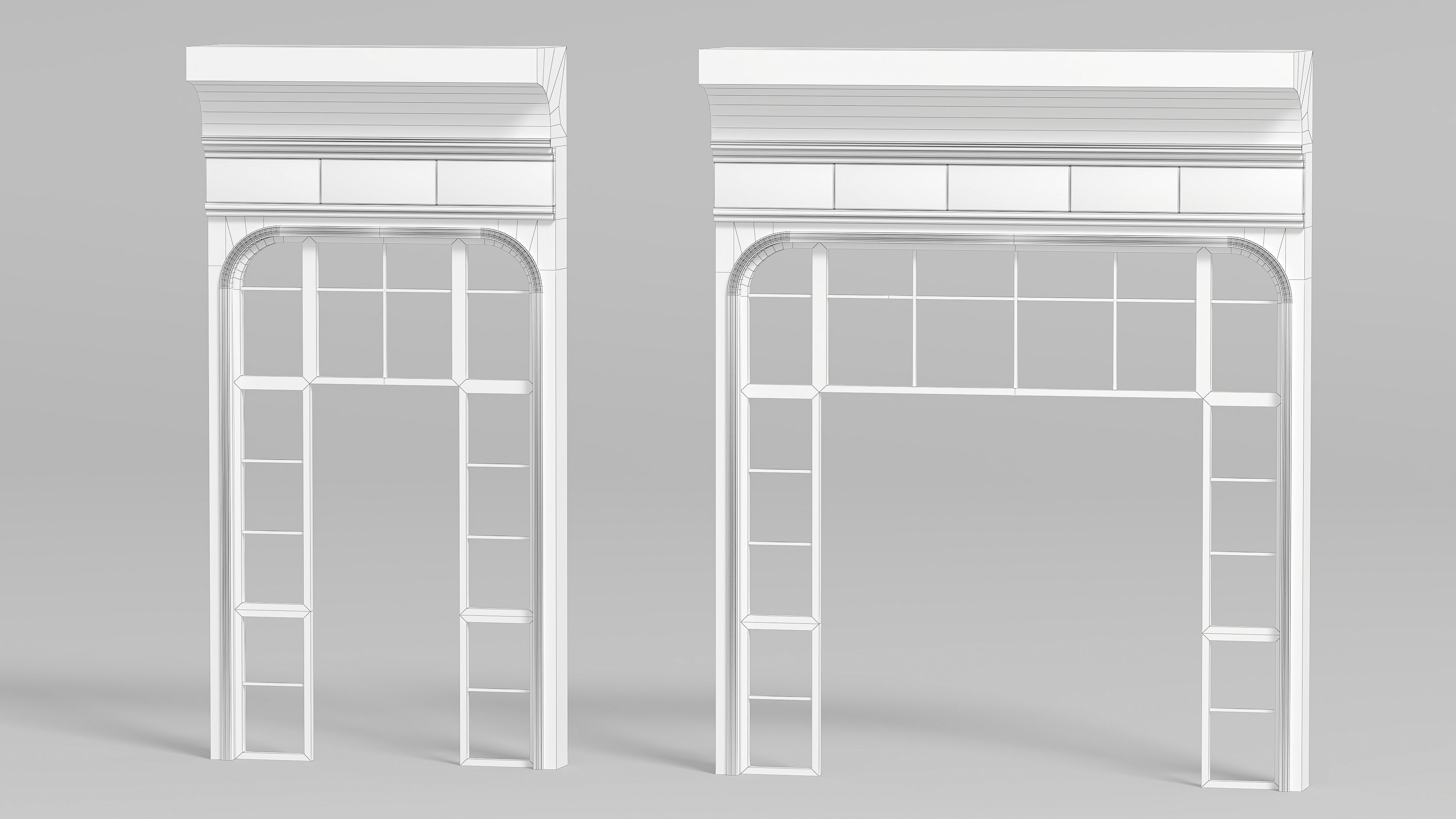 Modular Low poly restaurant Low-poly 3D model_14