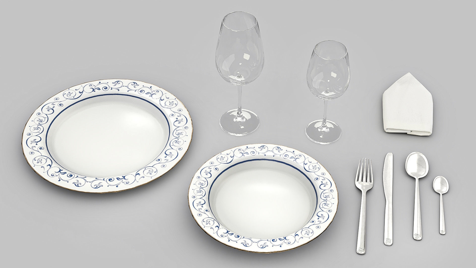 Modular Low poly restaurant Low-poly 3D model_19