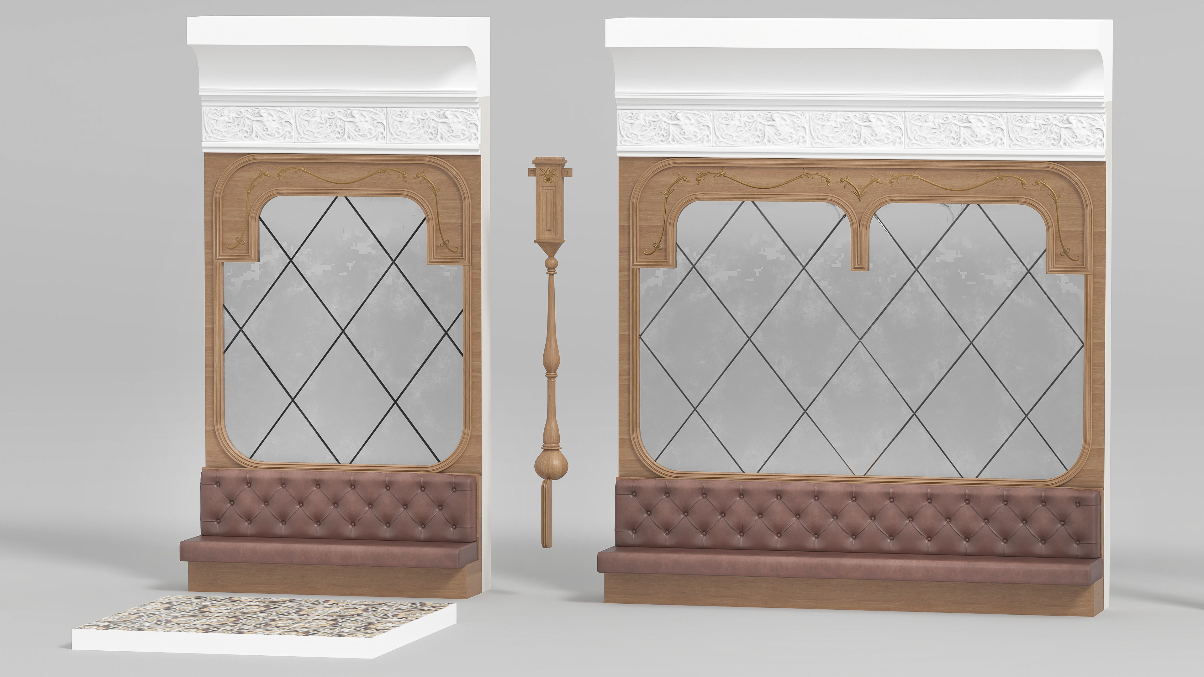 Modular Low poly restaurant Low-poly 3D model_11