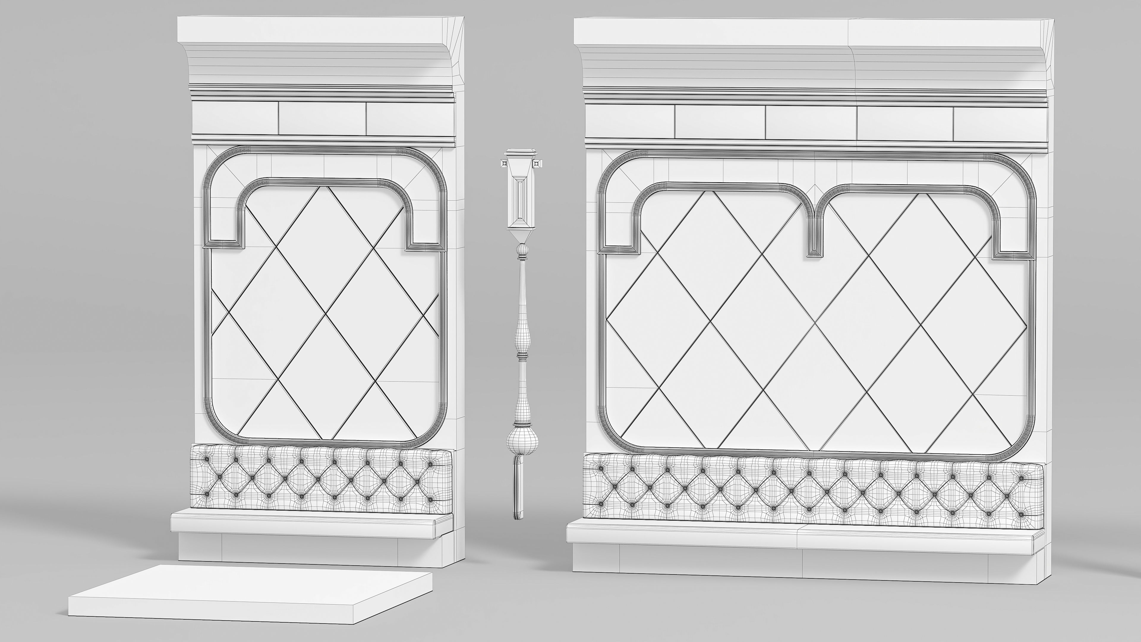 Modular Low poly restaurant Low-poly 3D model_12