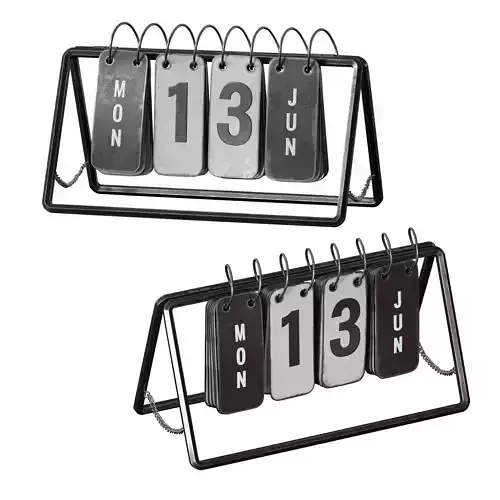 Metal swing calendar plate on a spring