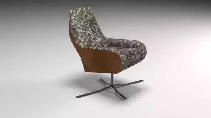 Luxurious Lounge Lean-Back Sofa Chair Low-poly 3D model