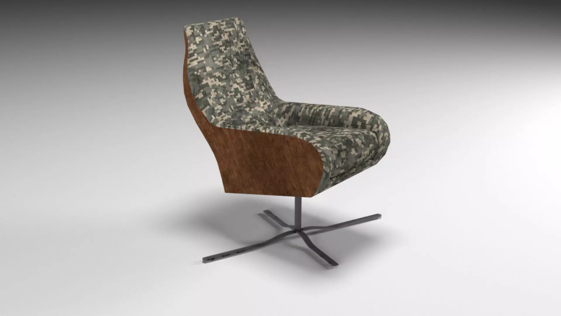 Luxurious Lounge Lean-Back Sofa Chair Low-poly 3D model_0