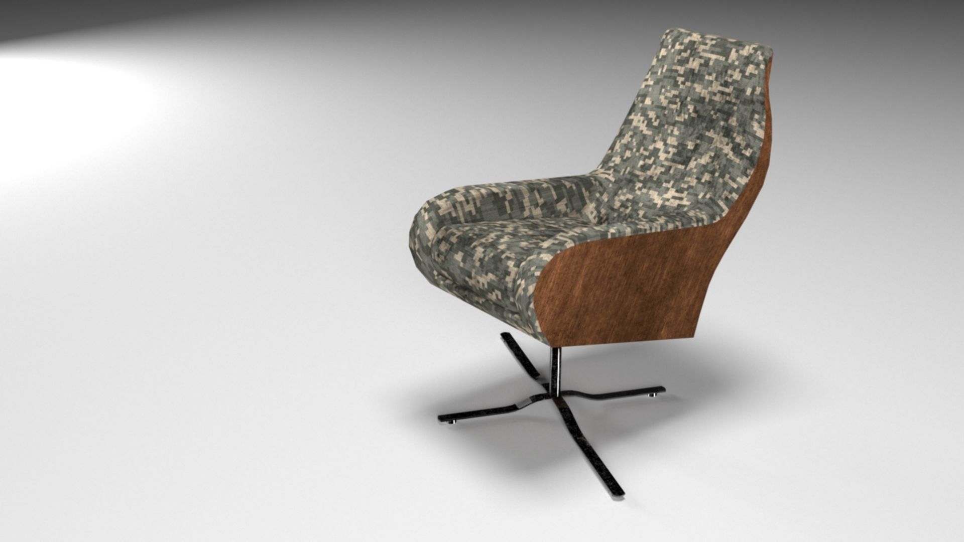 Luxurious Lounge Lean-Back Sofa Chair Low-poly 3D model_1