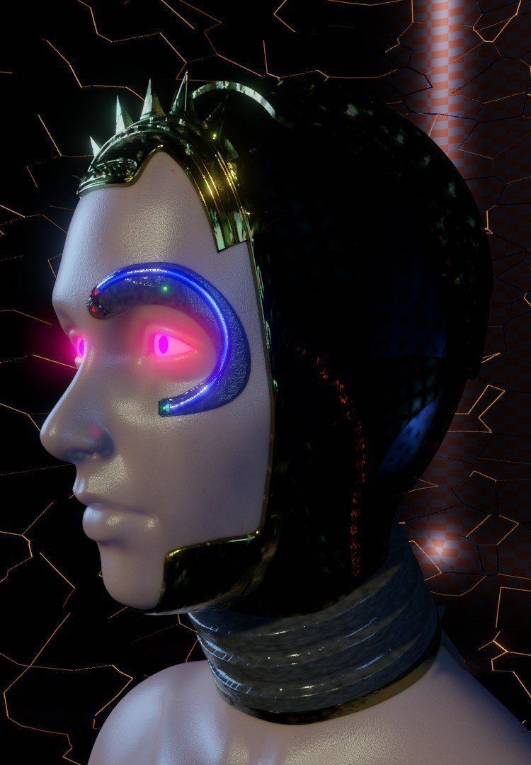 FEMALE CYBORG 3D model_2