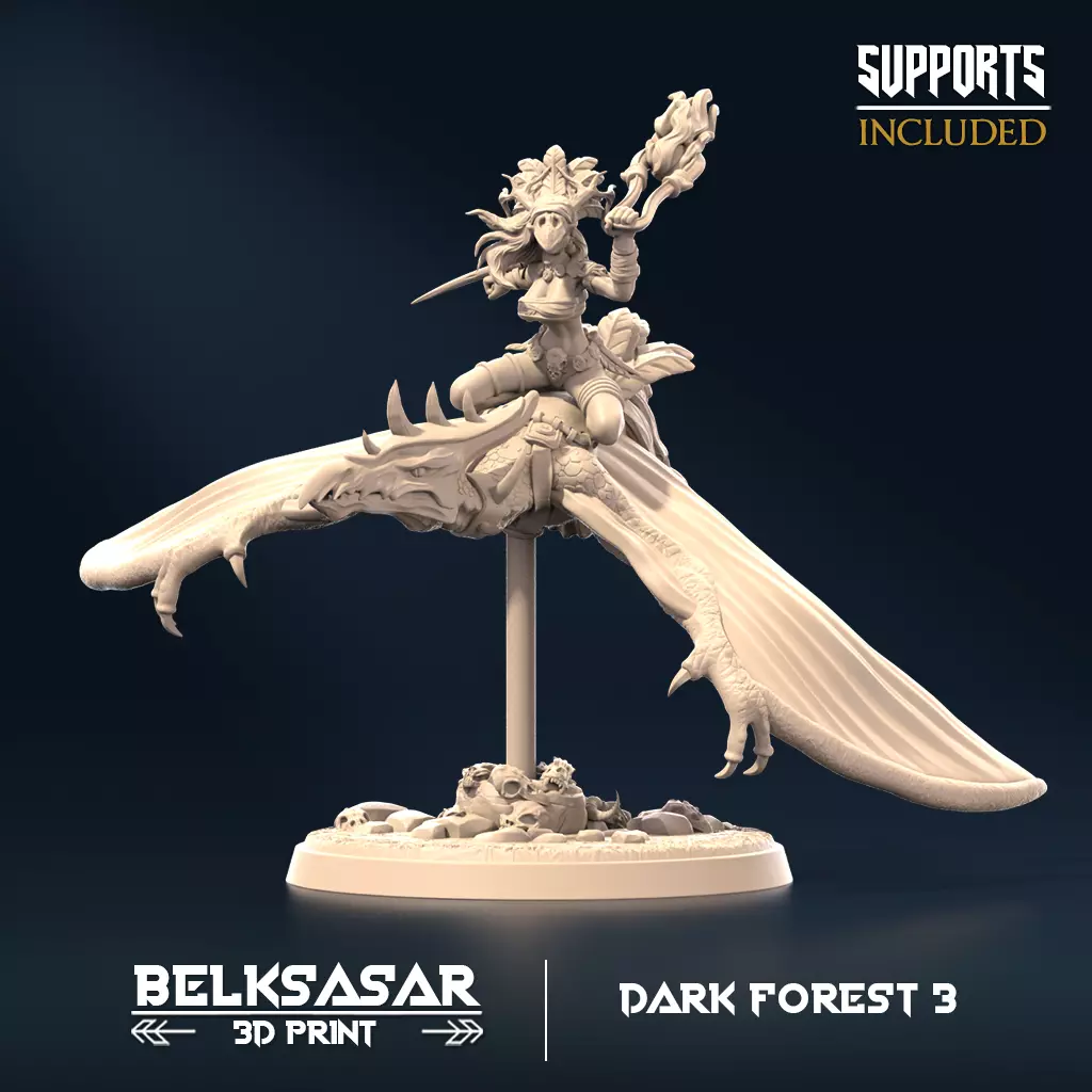 Flying Pterodactyl Rider - Dinosaur Forest Terror B 3D print model