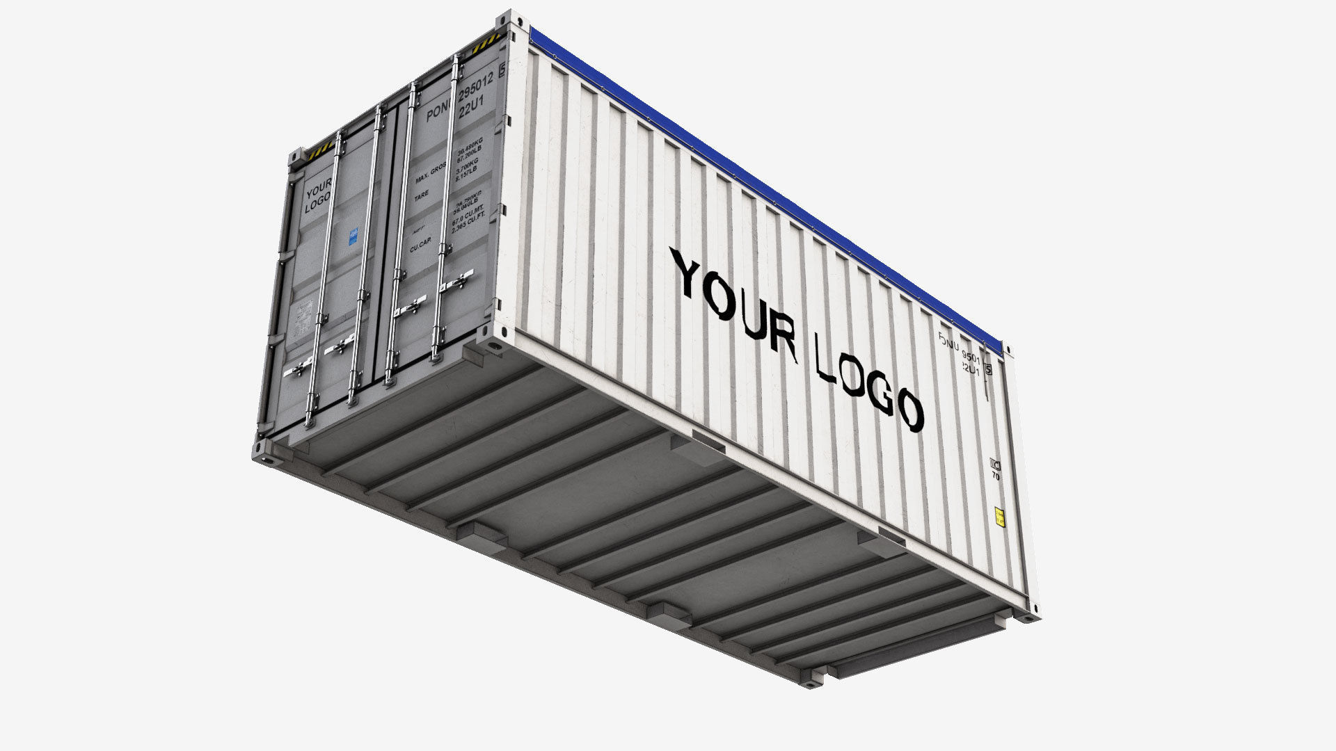 20ft Generic Open Top shipping Container 3D model_7