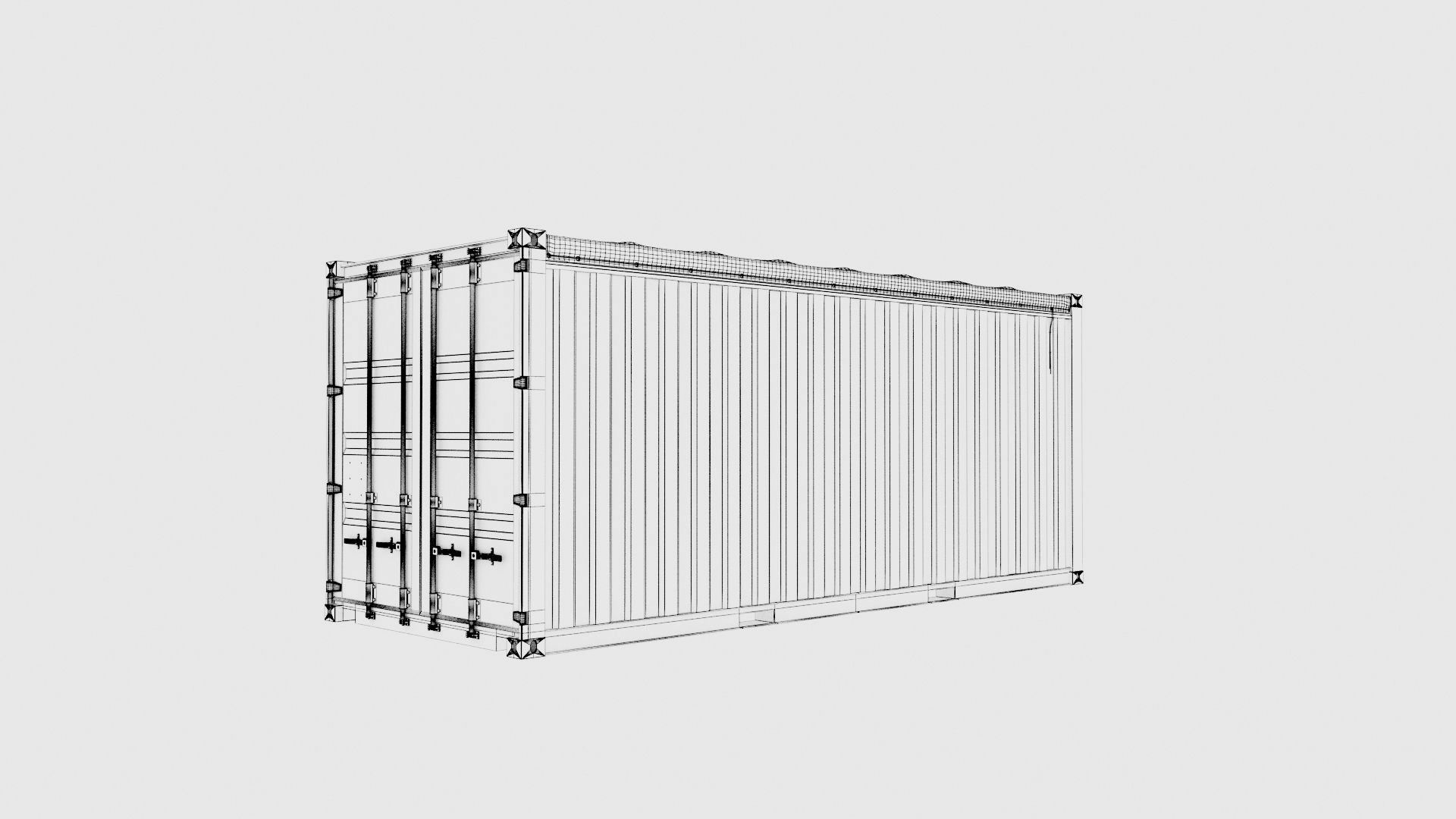 20ft Generic Open Top shipping Container 3D model_16