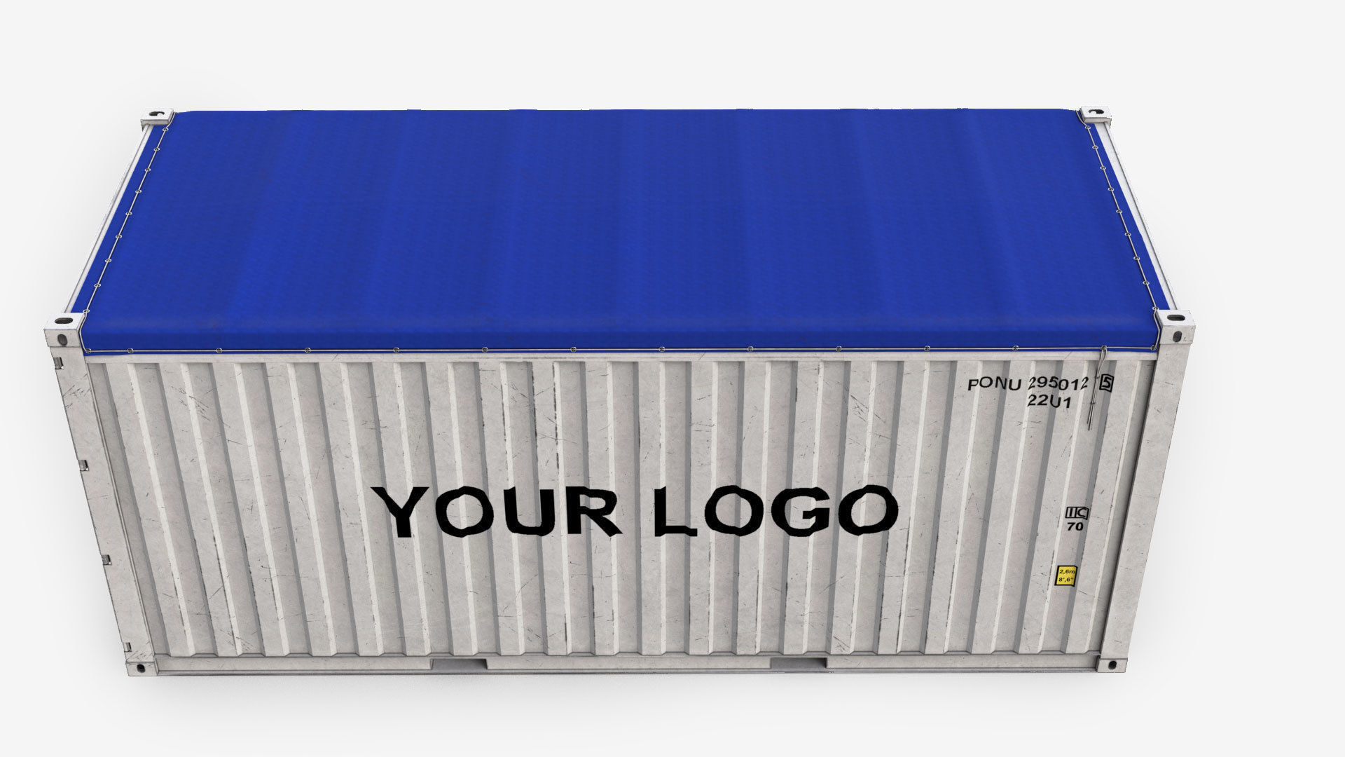 20ft Generic Open Top shipping Container 3D model_4