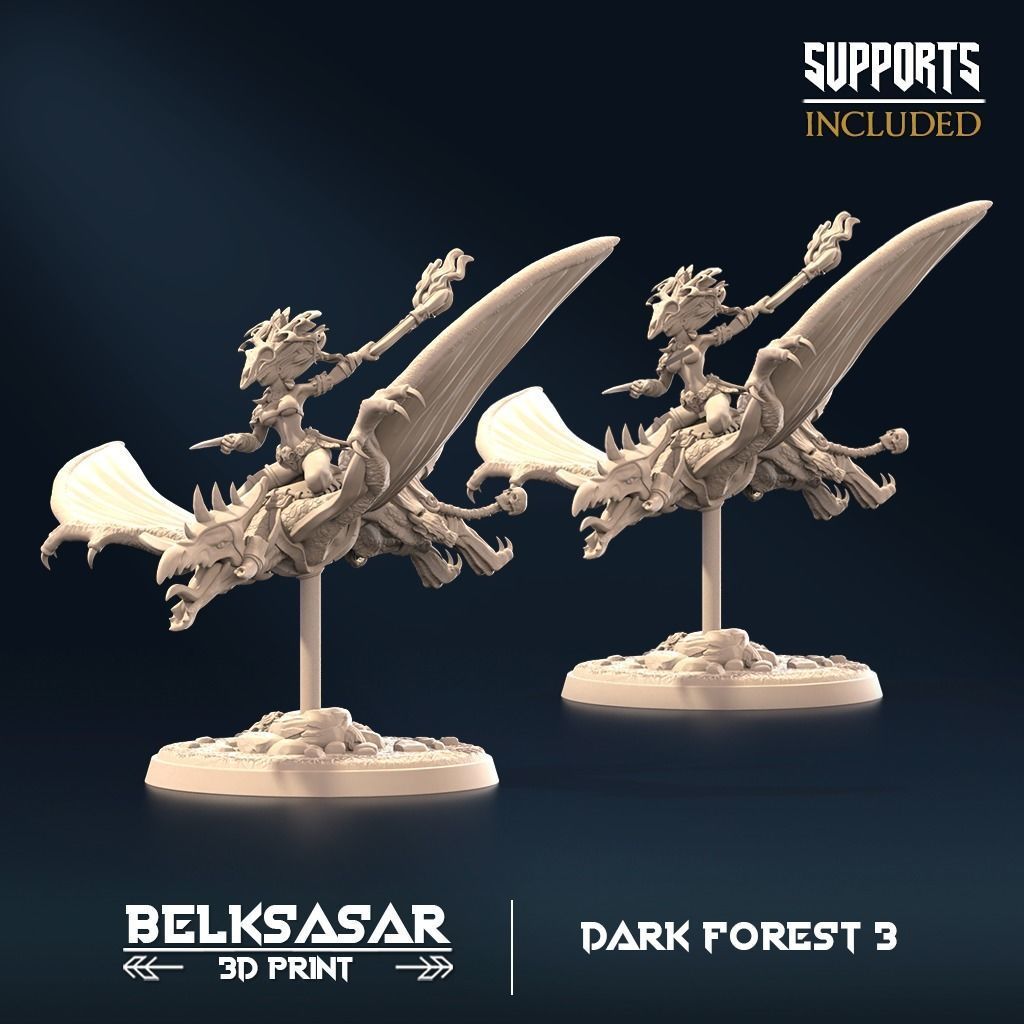 Forest Terror set x3 Normal and Nude 3D print model_1