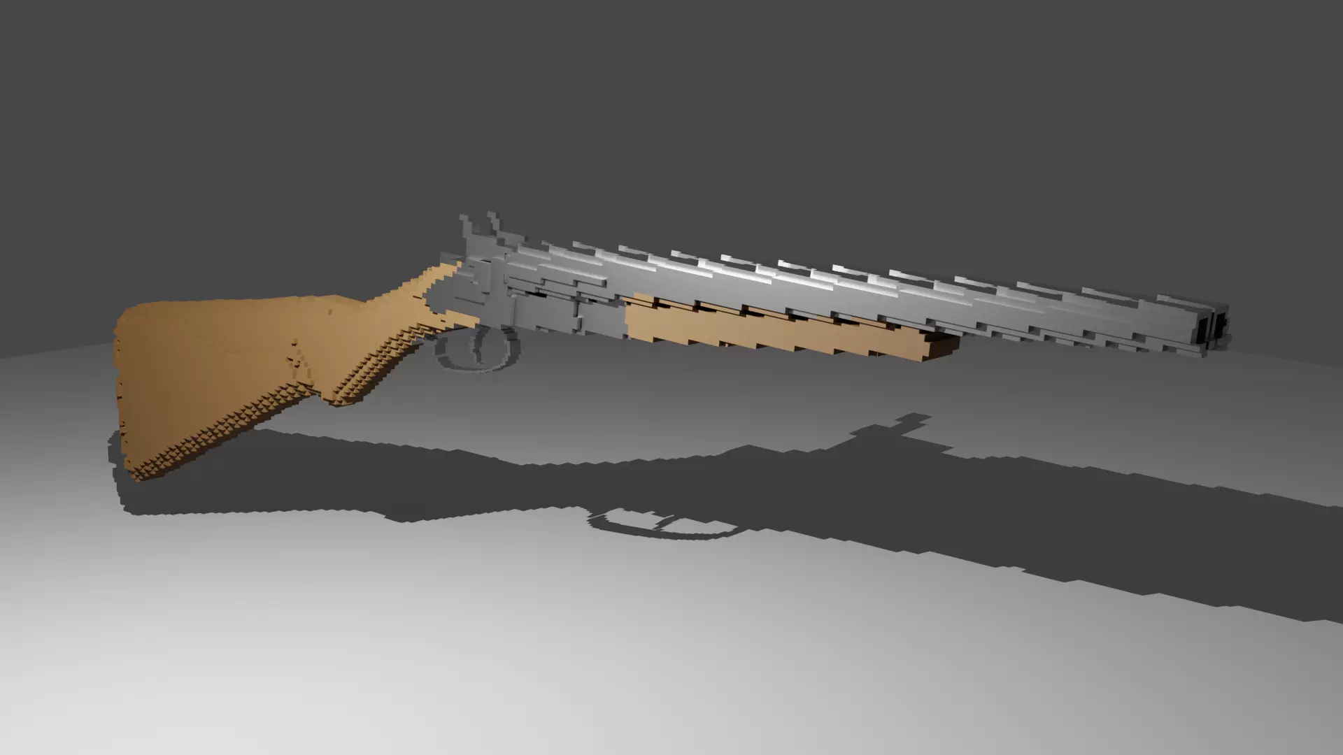 8-Bit Shotgun Low-poly 3D model_0