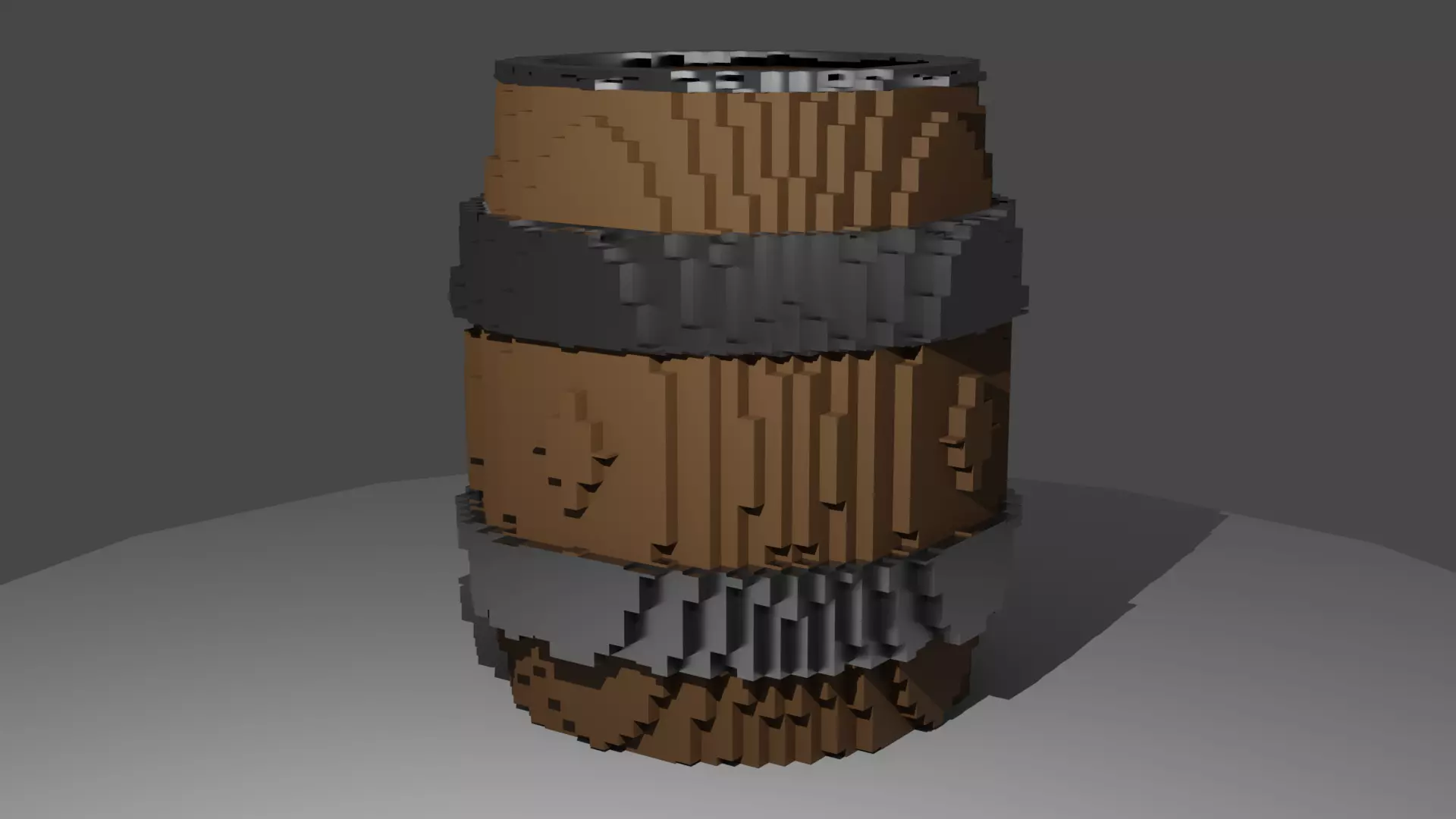 8-Bit Barrel Low-poly 3D model_0