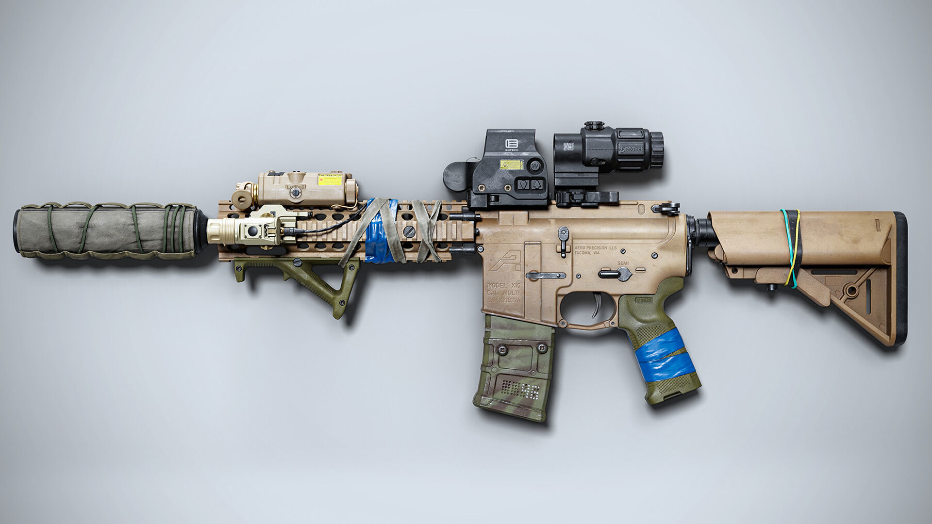 Assault Rifle AR-15 Low-poly 3D model_5