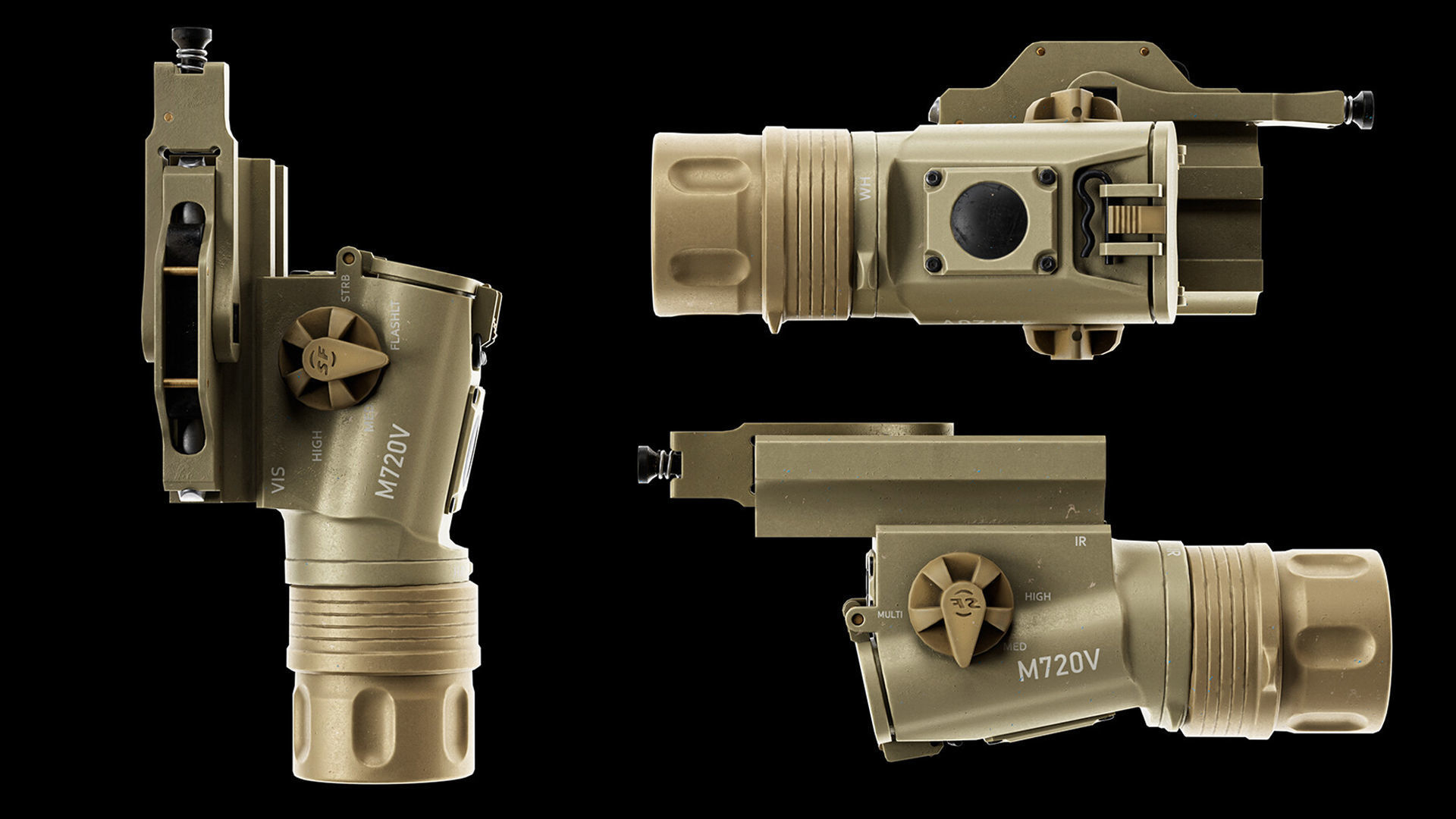 Assault Rifle AR-15 Low-poly 3D model_11