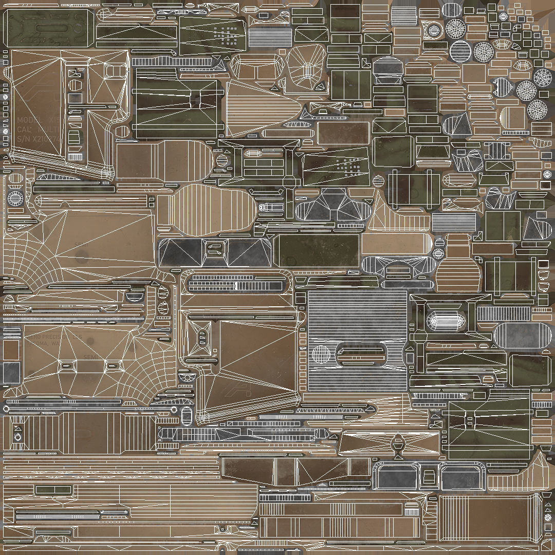 Assault Rifle AR-15 Low-poly 3D model_21