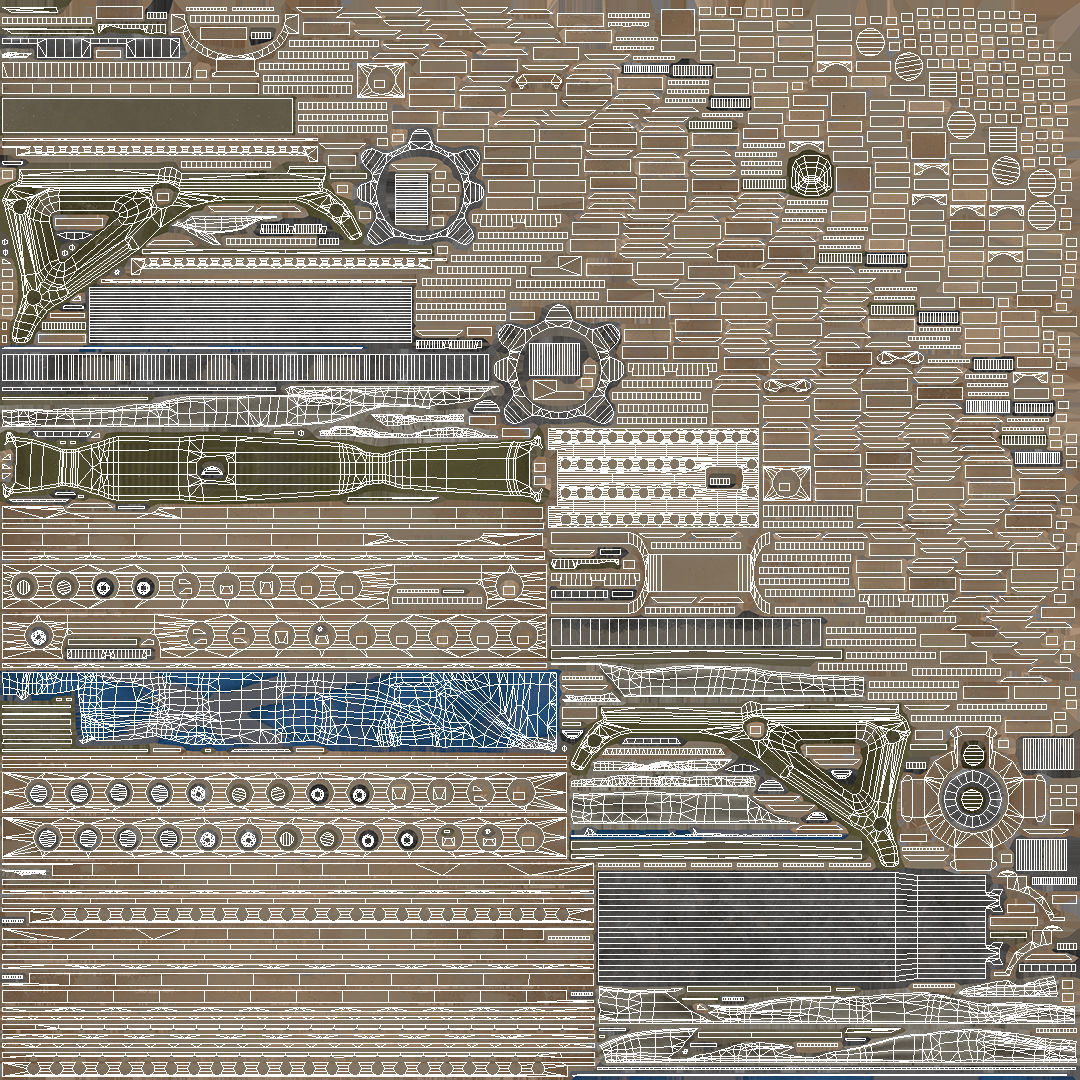 Assault Rifle AR-15 Low-poly 3D model_23