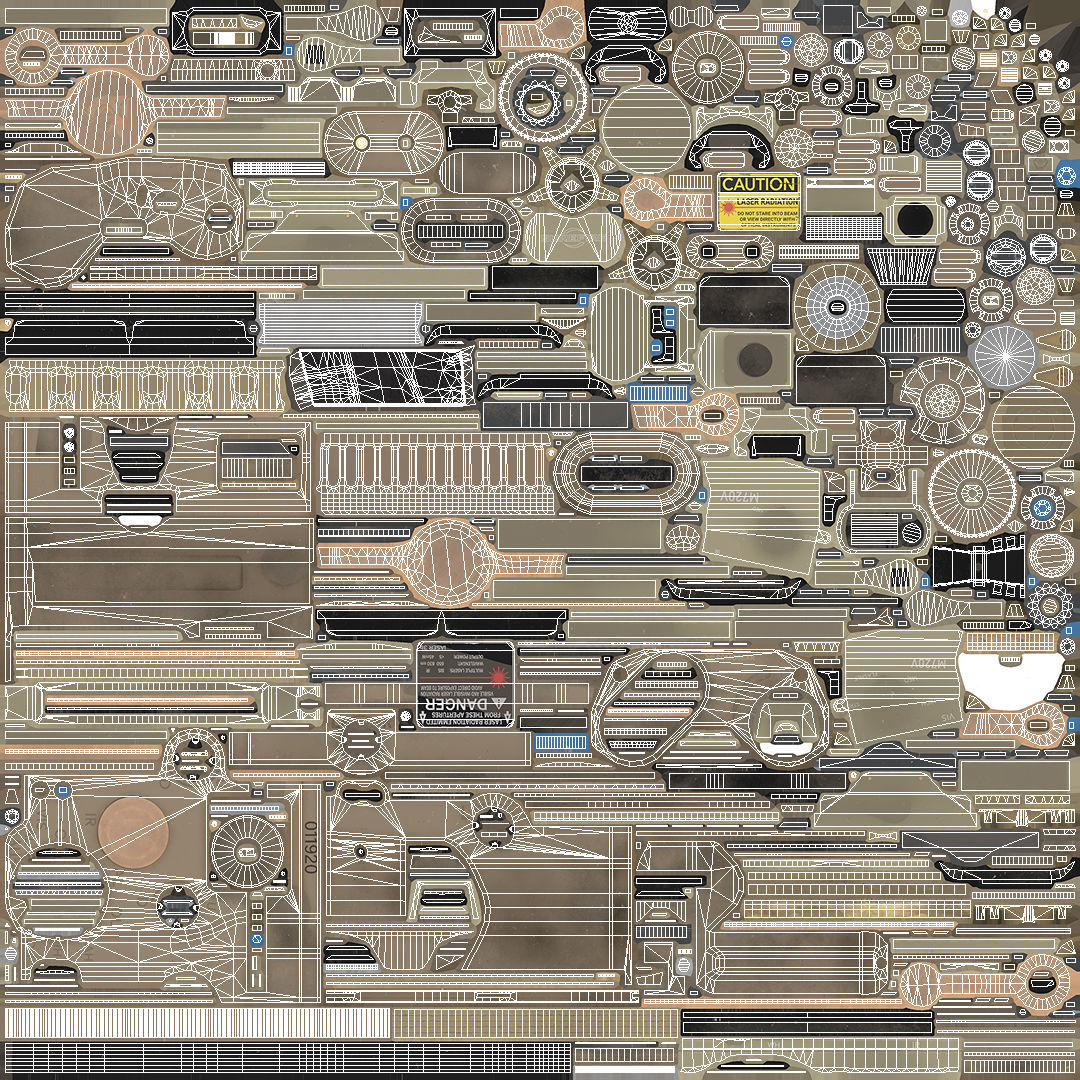 Assault Rifle AR-15 Low-poly 3D model_17
