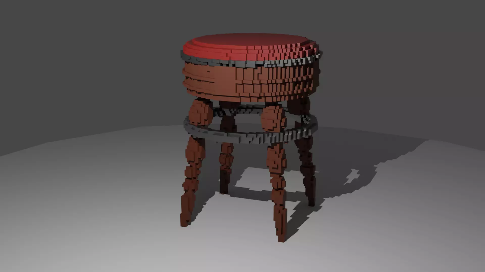 8-Bit Stool Low-poly 3D model_0