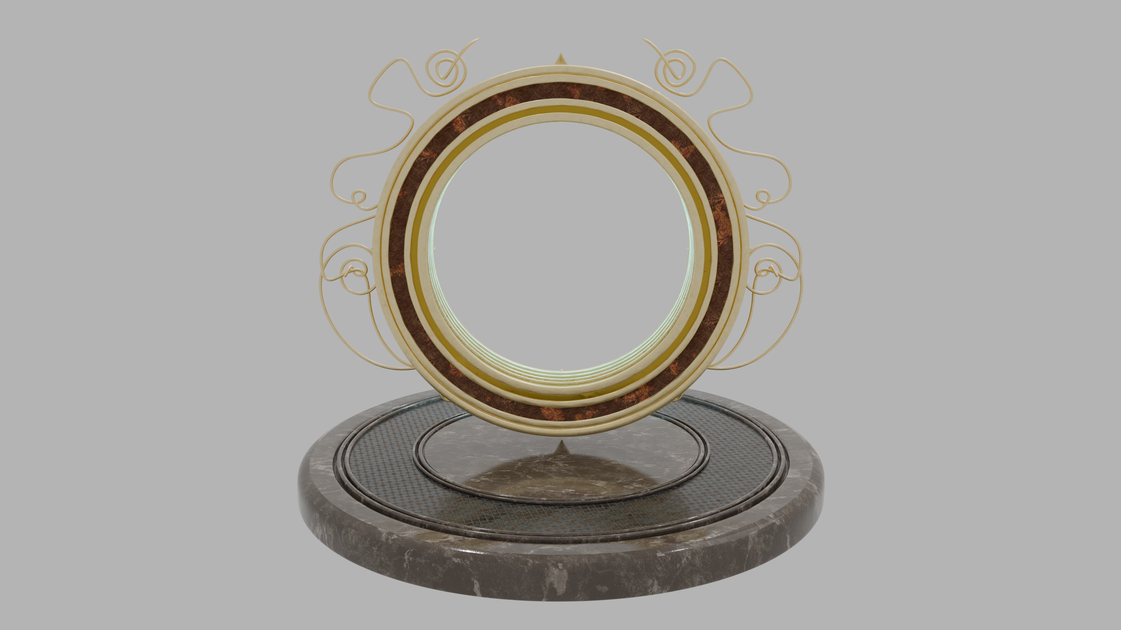  High Poly Fantastic Gold Portal  3D model_3