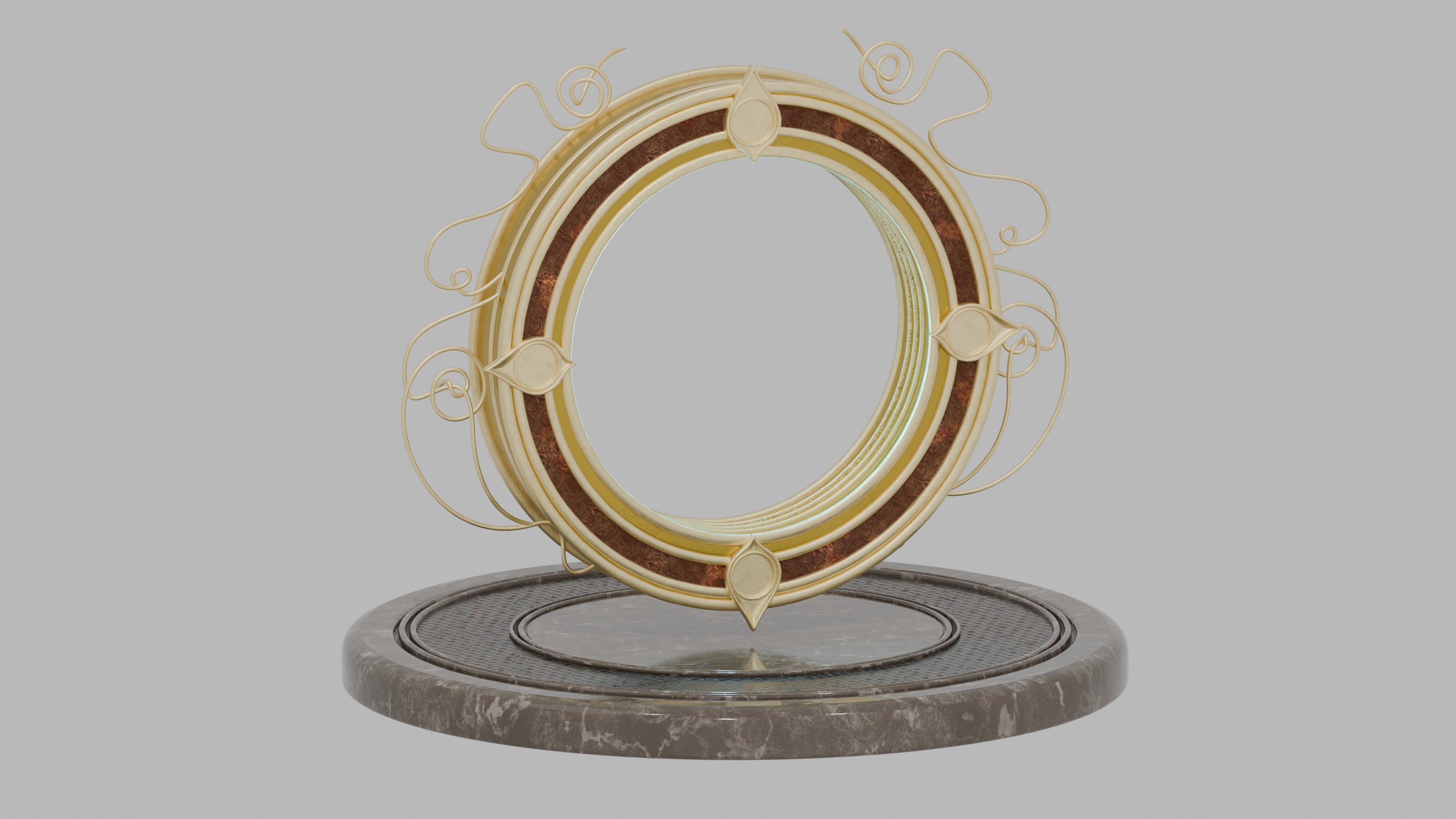  High Poly Fantastic Gold Portal  3D model_1