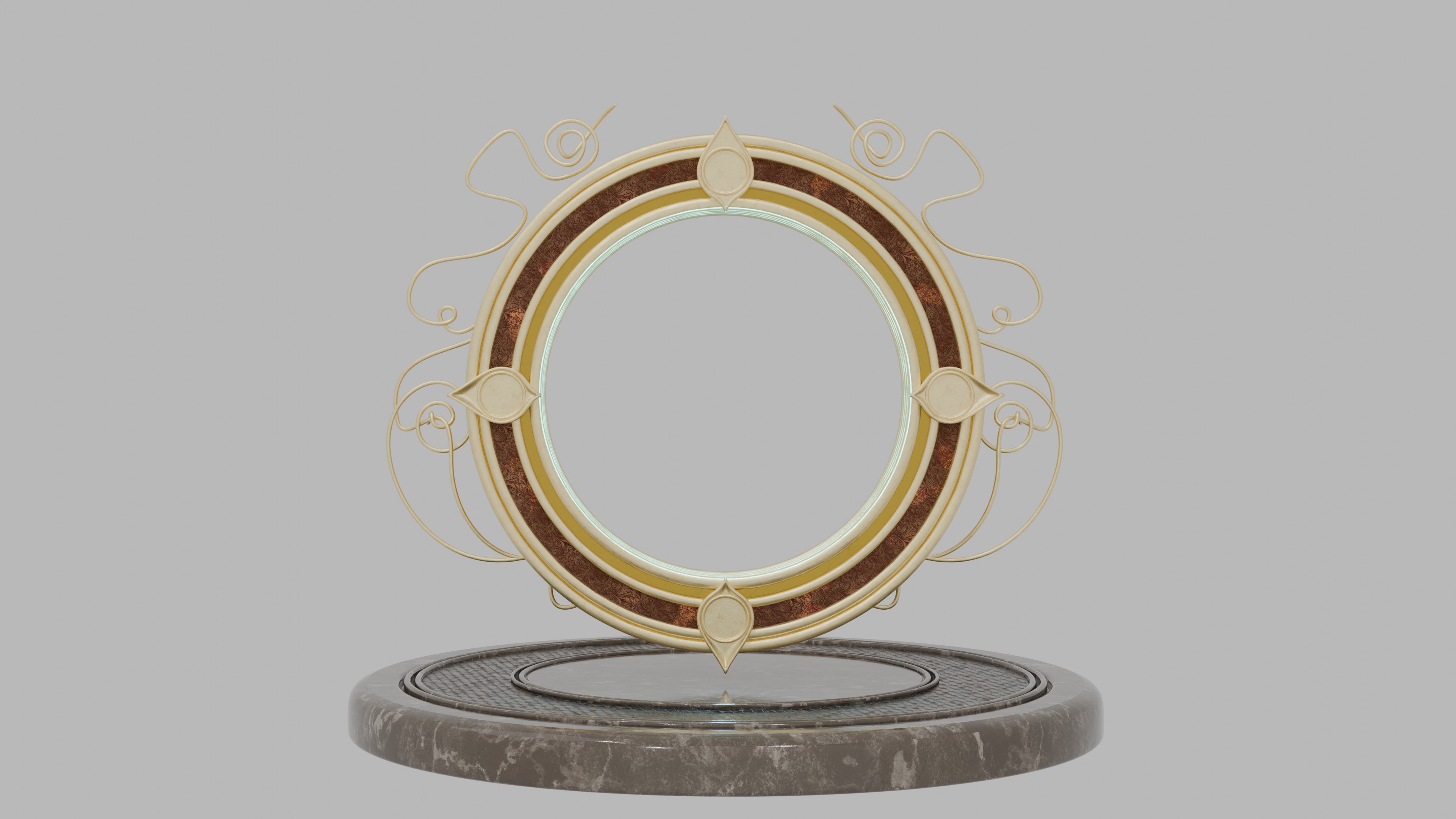  High Poly Fantastic Gold Portal  3D model_5