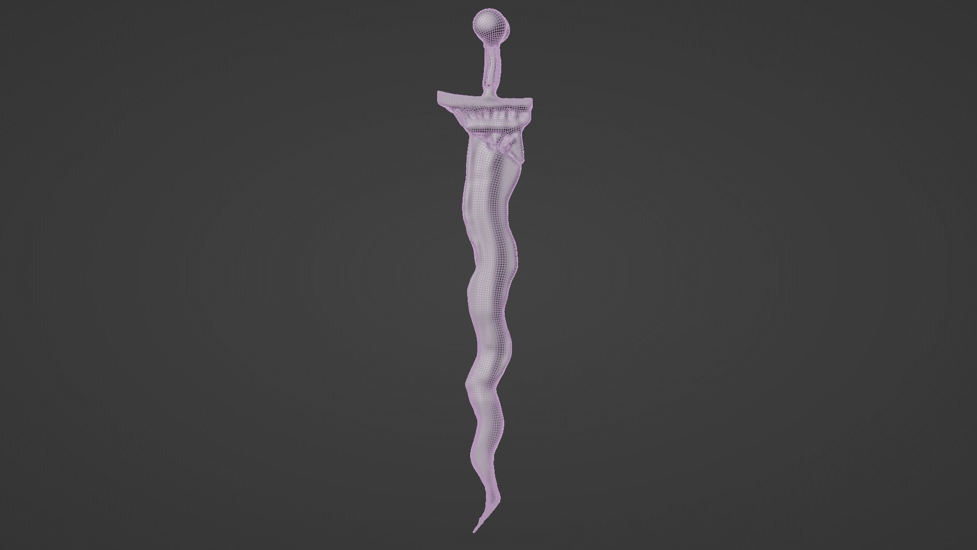 Keris Dagger 3D model_11