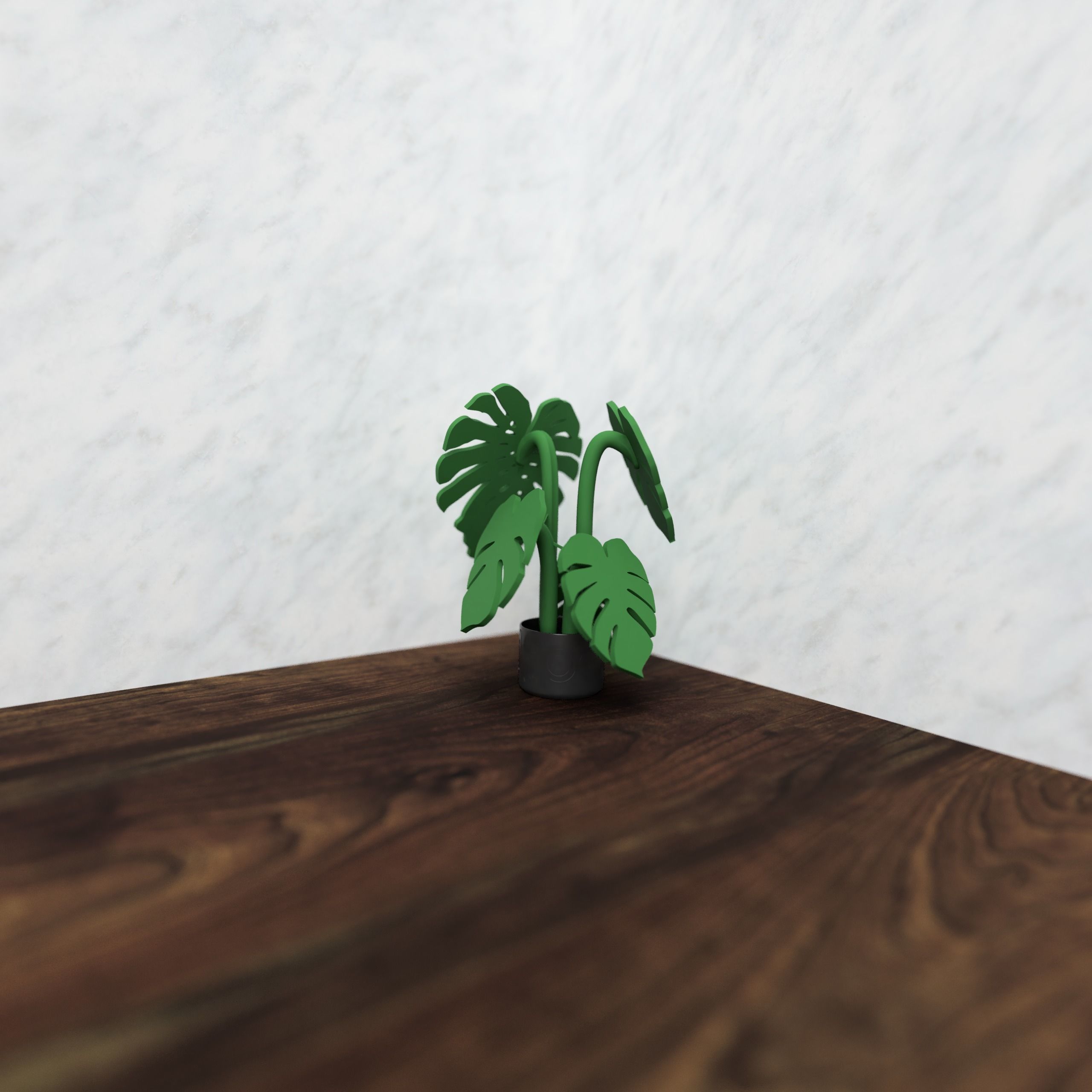 monstera magnetic glass coaster 3D print model_1