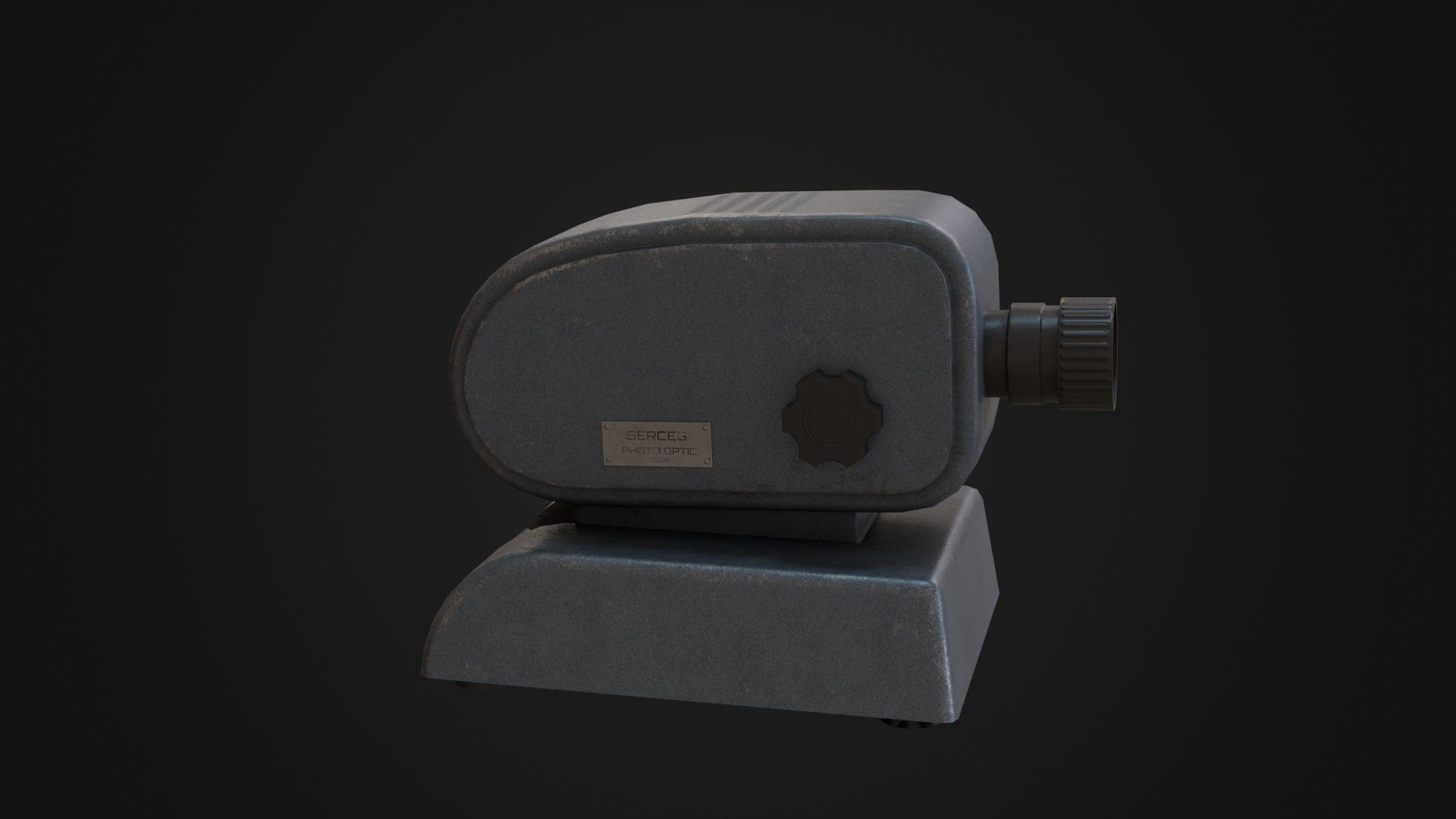 Old Soviet Slide Projector Low-poly 3D model_7