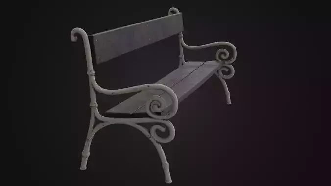 Old worn wooden metal bench