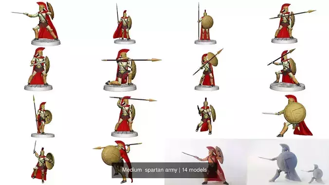 Medium  spartan army 3D Model Collection