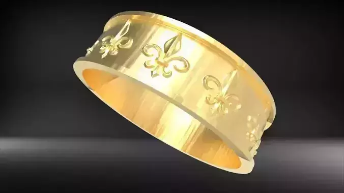 FLEUR DE LIS UNISEX RING WEDDING BAND JEWELRY