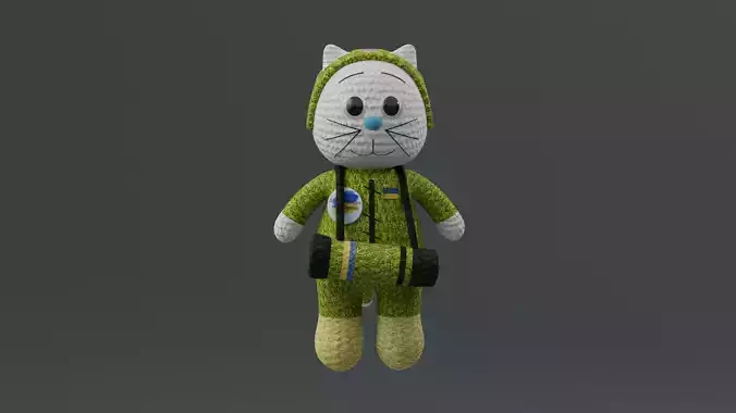 Toy cat warrior of the armed forces of Ukraine