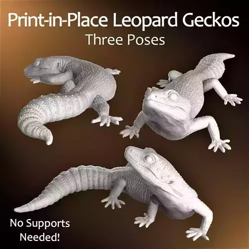 Leopard Geckos Print in Place 3D Print Model 3D print model