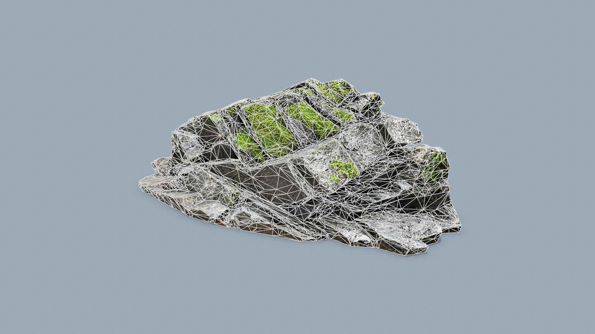 mossy rocks Low-poly 3D model_12