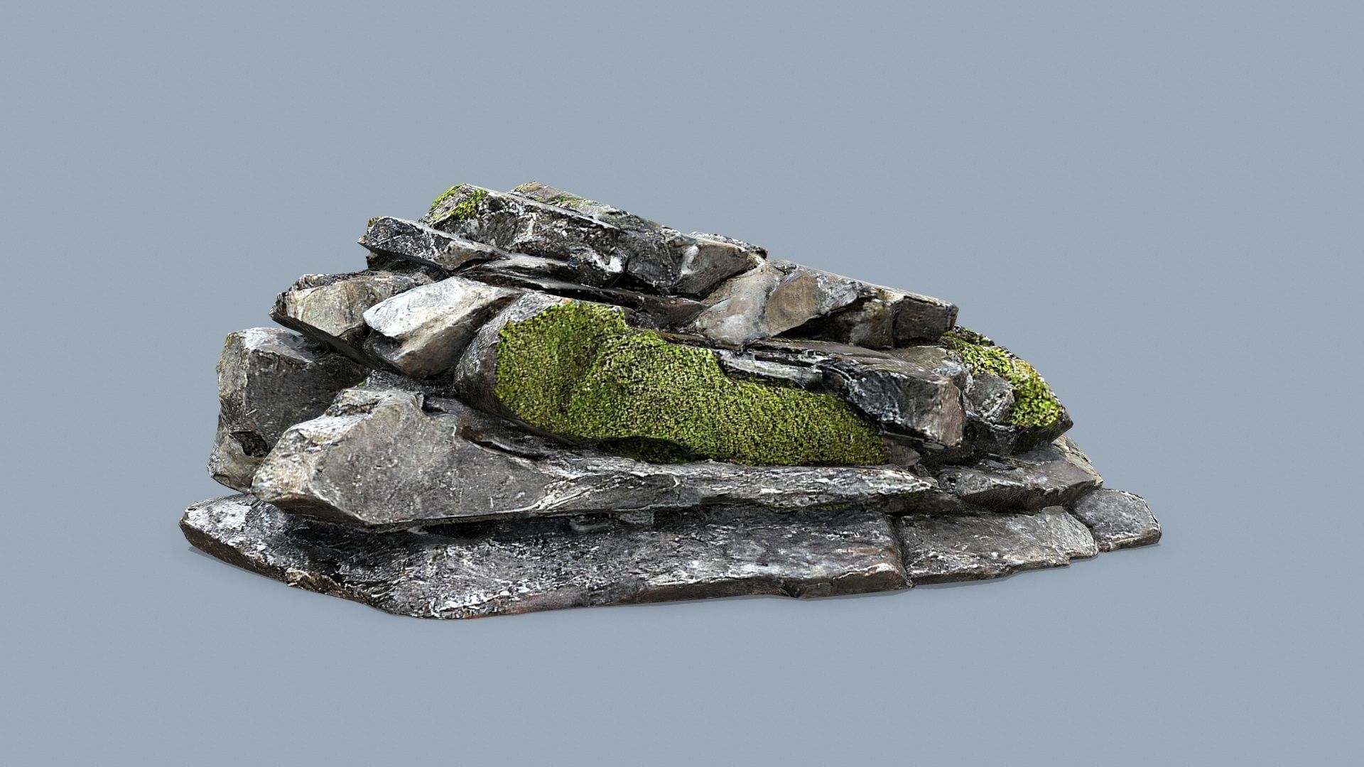 mossy rocks Low-poly 3D model_6